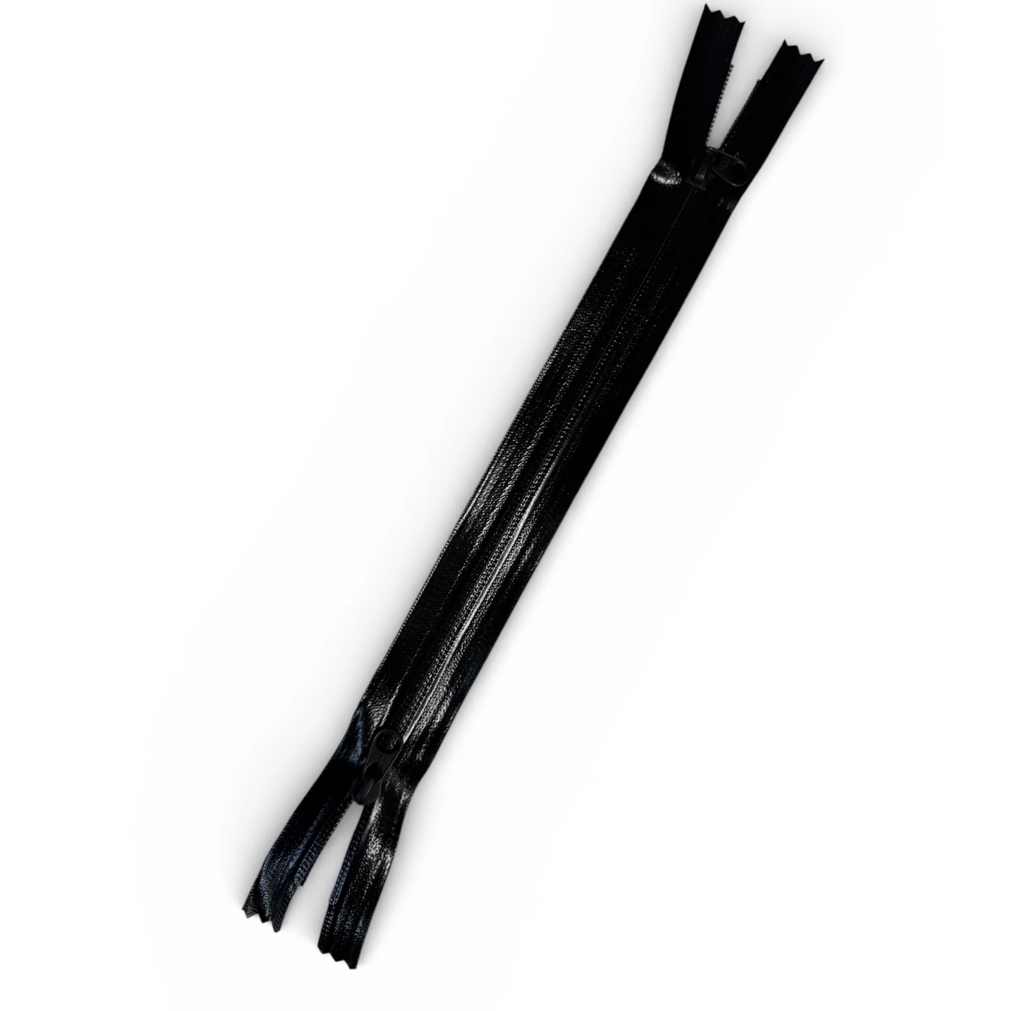 #5 Water Resistant 13" Black Reverse Coil Zipper with Two Sliders - YKK Style