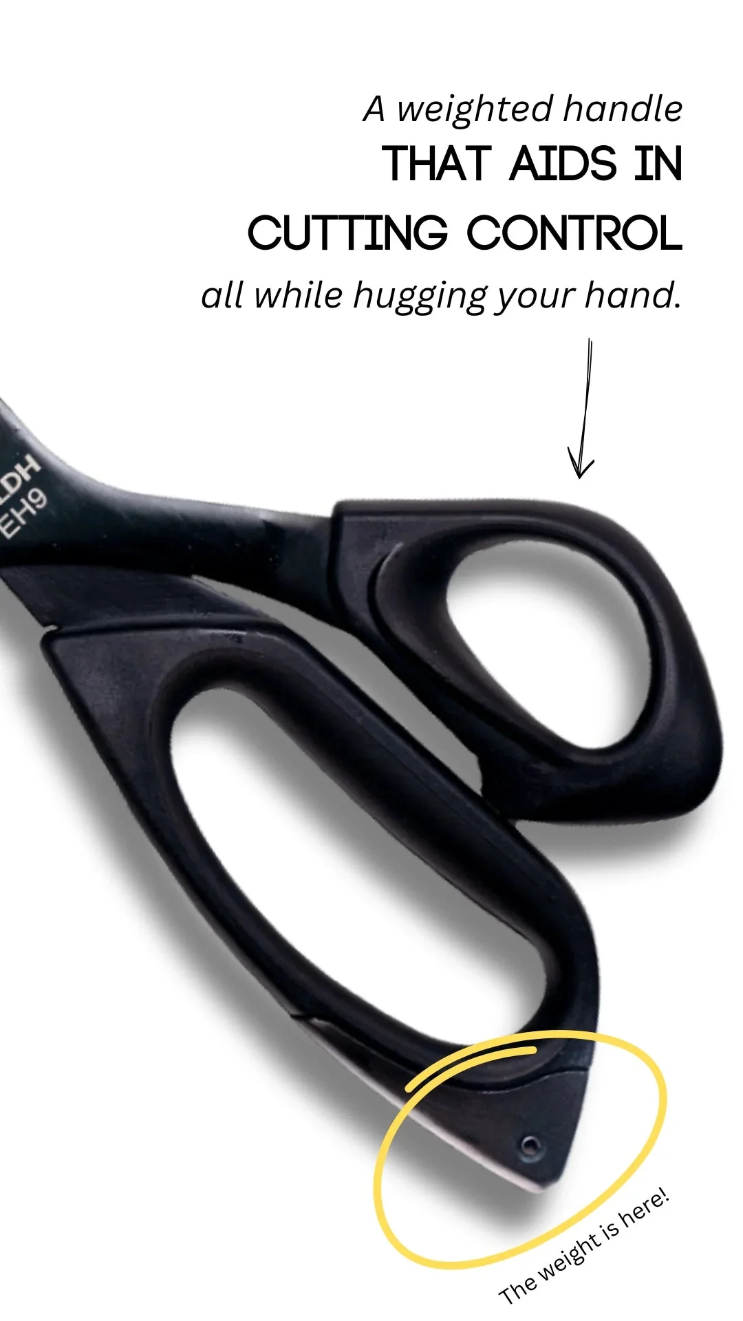 9" Midnight Edition Ergonomic Scissors - LDH Scissors - Image 6