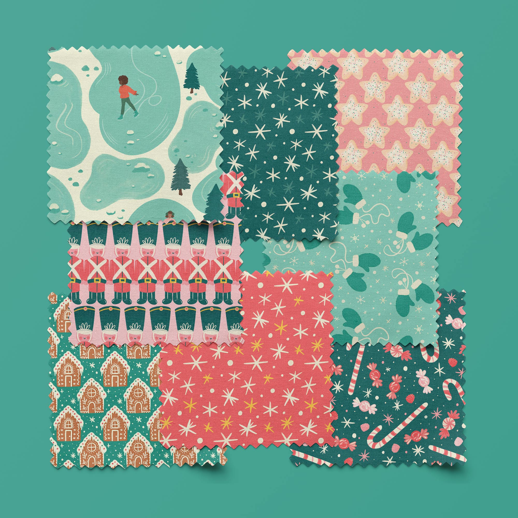 Afternoon Ice Skating - Bright Holiday - Charla Pettingill - Cloud 9 Fabrics - Poplin - Image 4