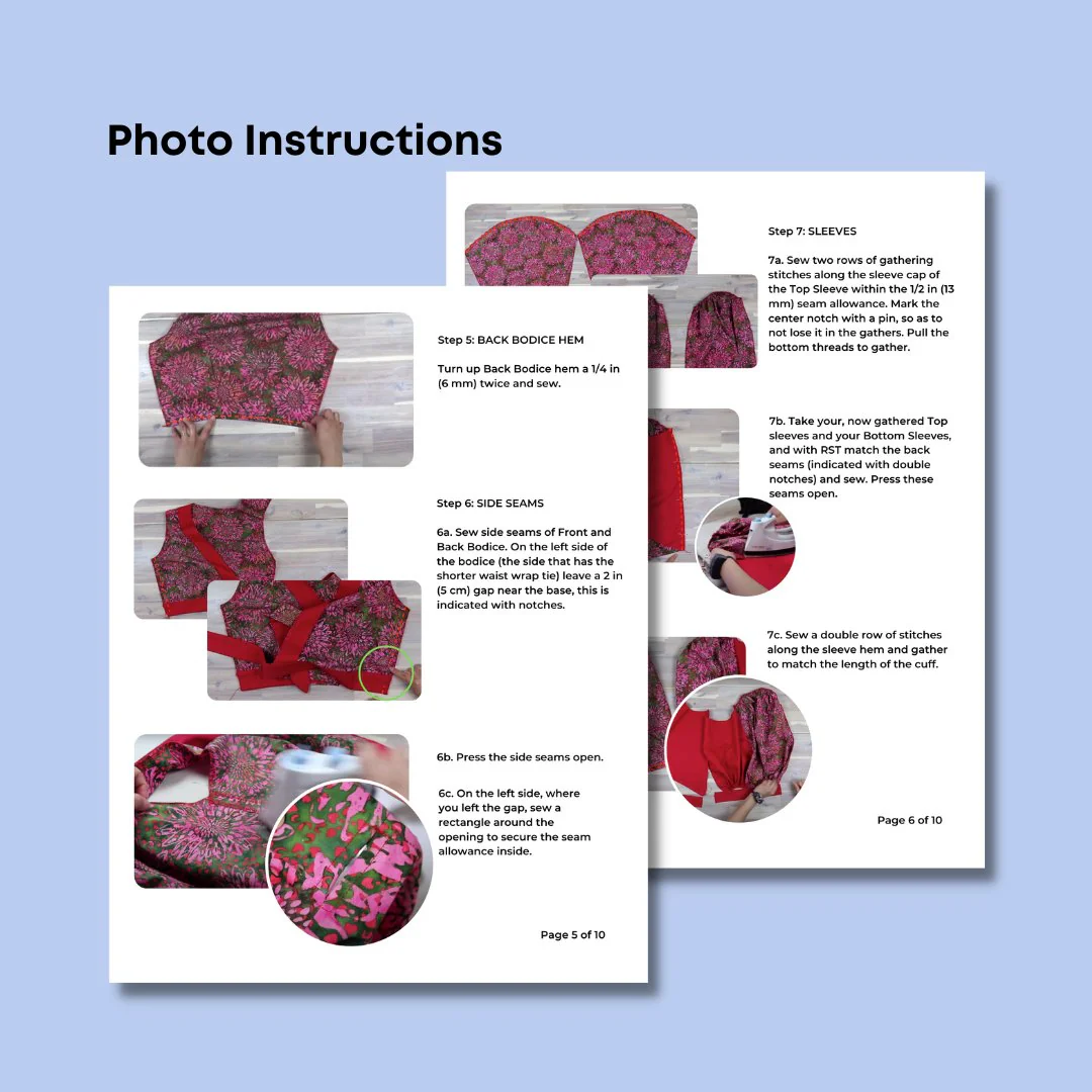 Anne Wrap Blouse PDF Pattern - Lydia Naomi - Image 6