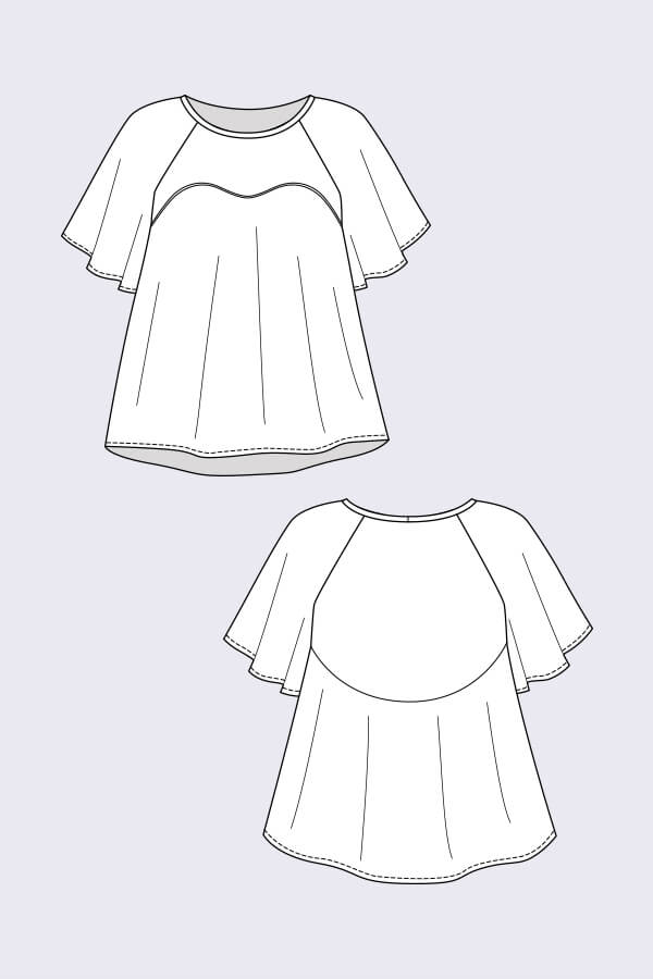 Ansa Butterfly Sleeve Dress + Top - Named Clothing - Sewing Pattern - Image 9