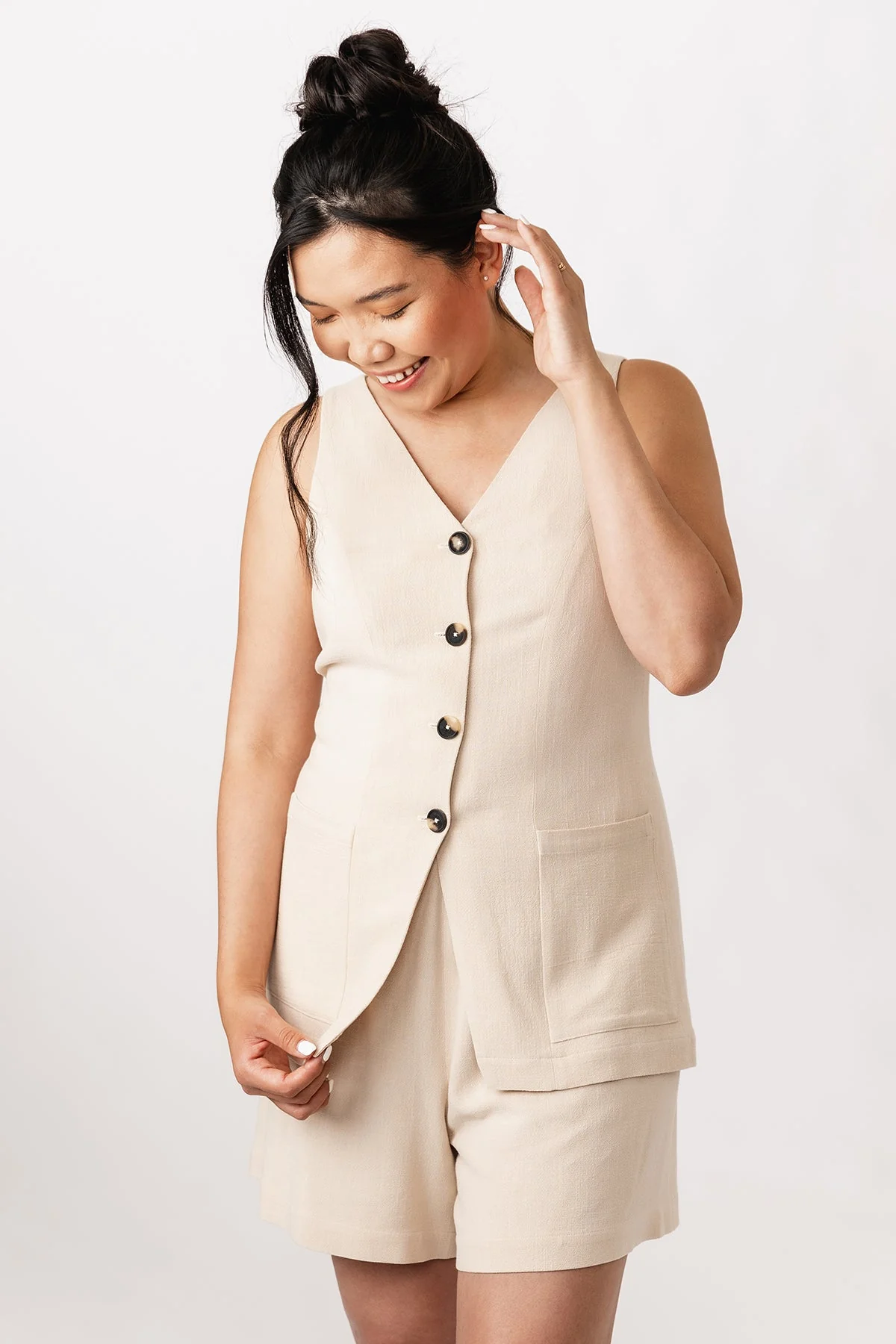 Asteri Button Down Dress & Vest Pattern - Named Clothing - Image 9