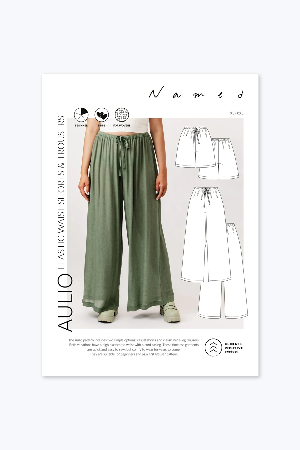 Aulio Elastic Waist Short & Trouser Pattern - Named Clothing - Image 2