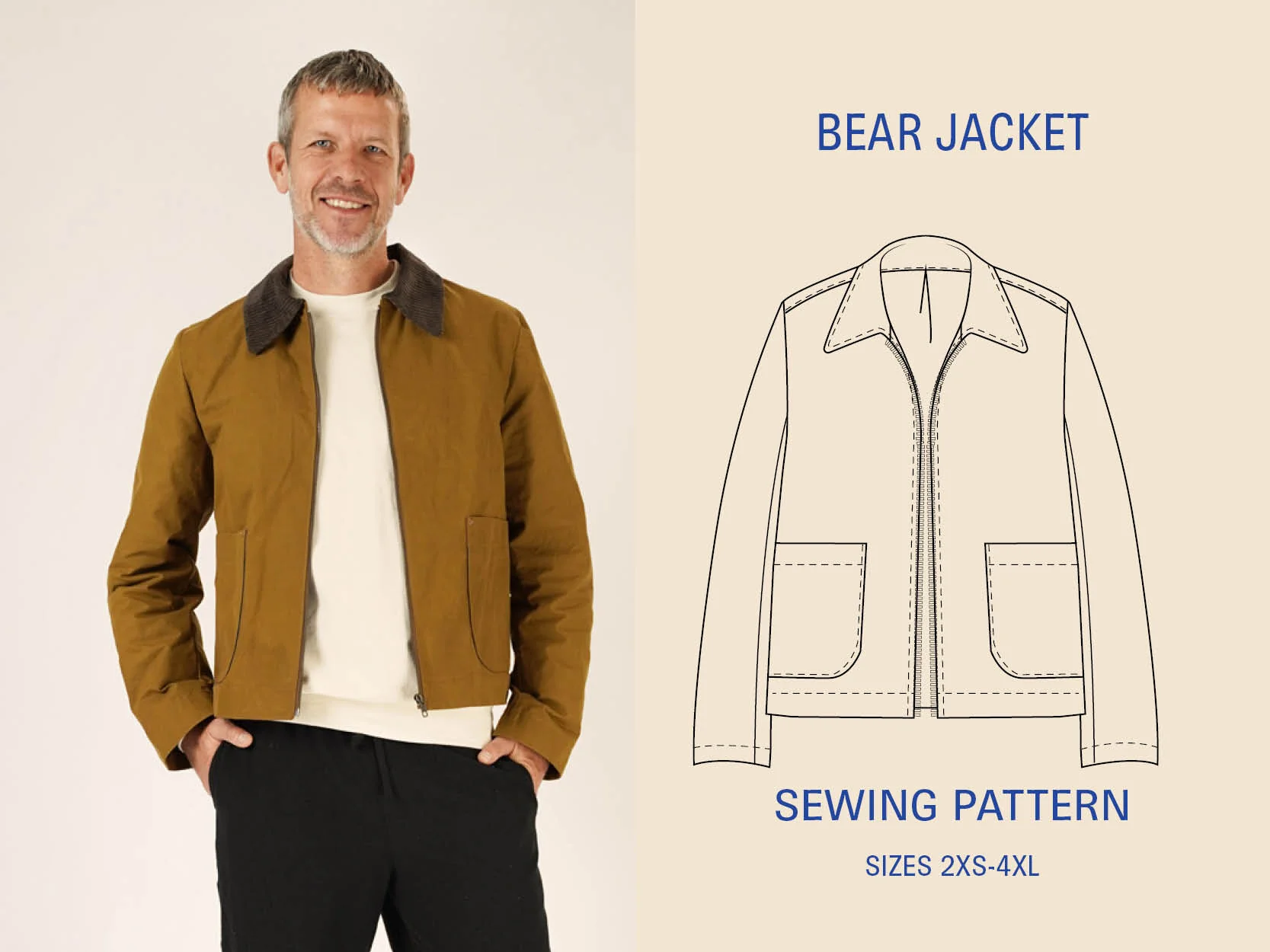 Bear Jacket Mens Paper Pattern - Wardrobe by Me