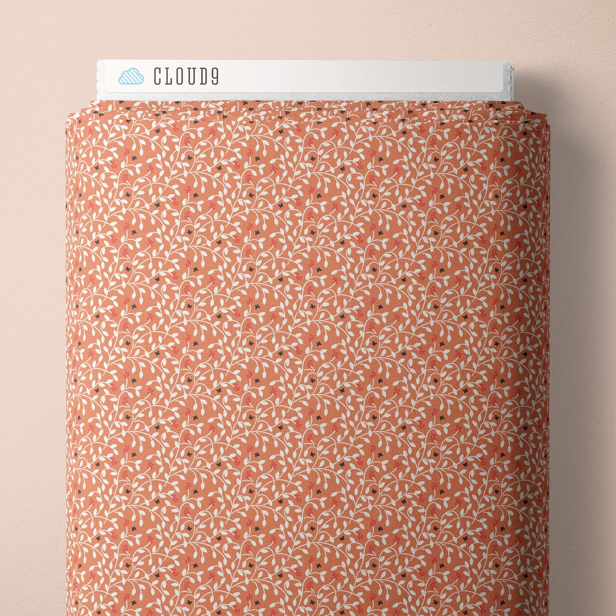 Berry Vines - Coral - Little Bo - Kimberly Morgan - Cloud 9 Fabrics - Poplin
