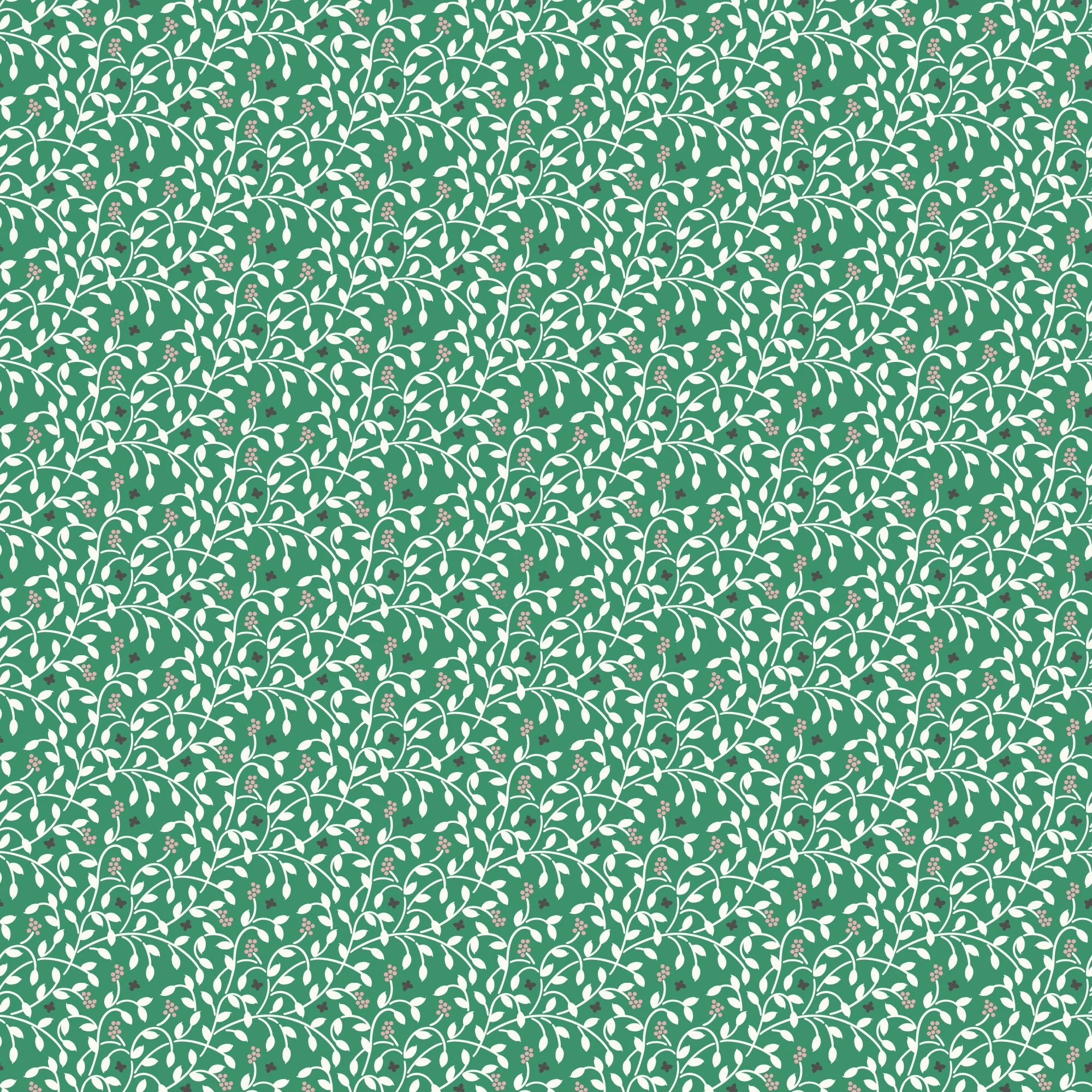 Berry Vines - Emerald - Little Bo - Kimberly Morgan - Cloud 9 Fabrics - Poplin - Image 3