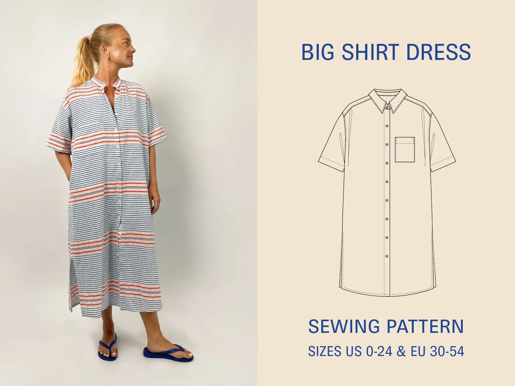 Big Shirt Dress Paper Pattern - Wardrobe by Me - Image 7
