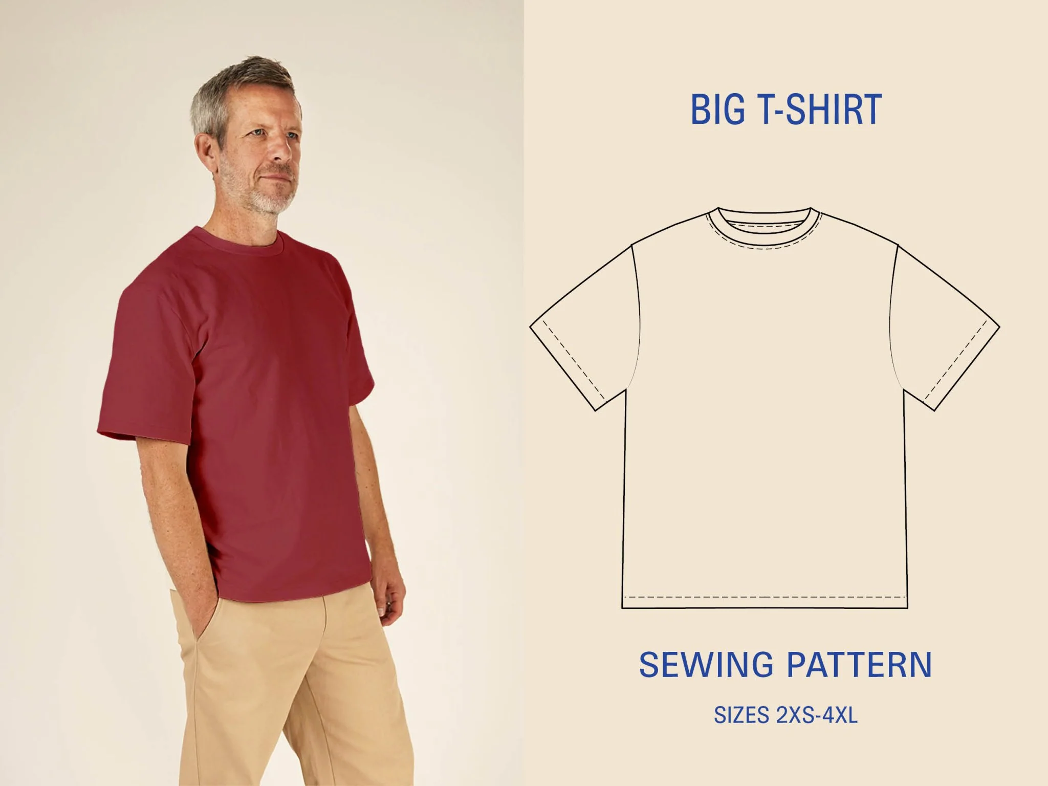 Big T-Shirt Mens Paper Pattern - Wardrobe by Me