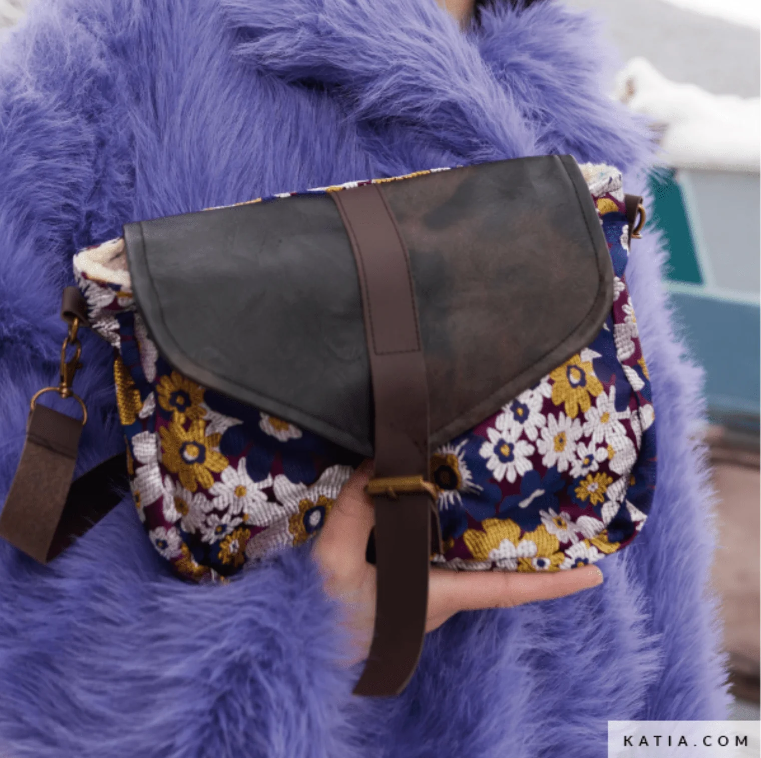 Blue & Purple Brocade - Katia - Image 4