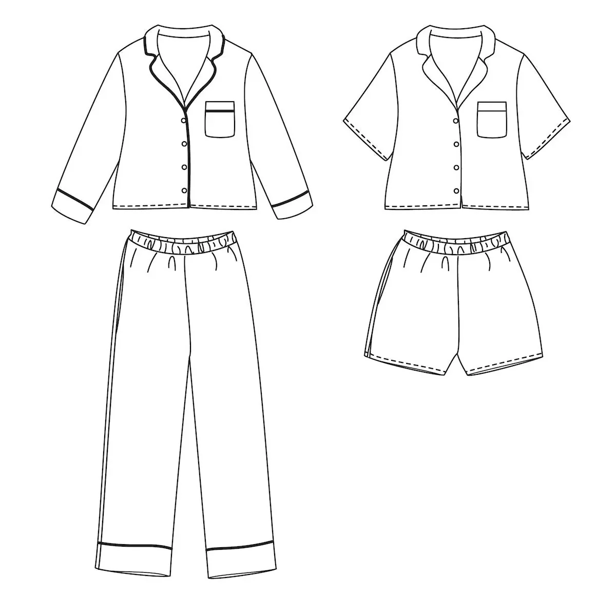 BUDAPEST Pajamas - Women 34/52 Paper Sewing Pattern - Ikatee - Image 17