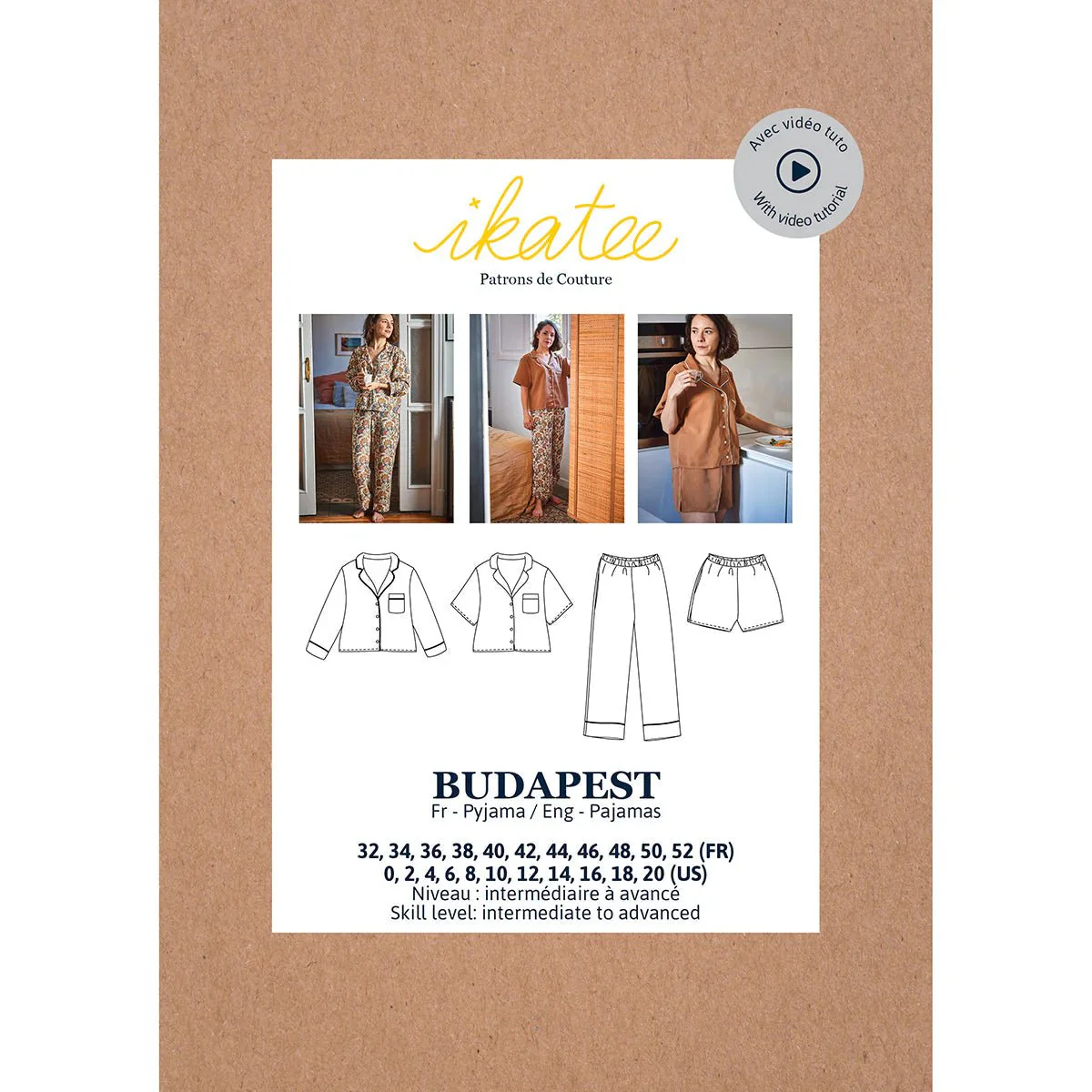 BUDAPEST Pajamas - Women 34/52 Paper Sewing Pattern - Ikatee - Image 2