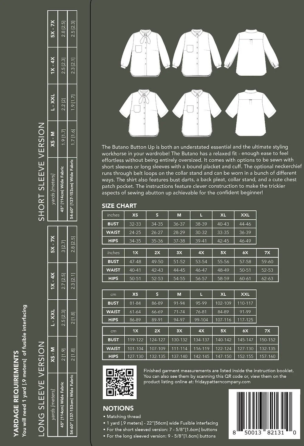 Butano Button Up Shirt Pattern - Friday Pattern Company - Image 34