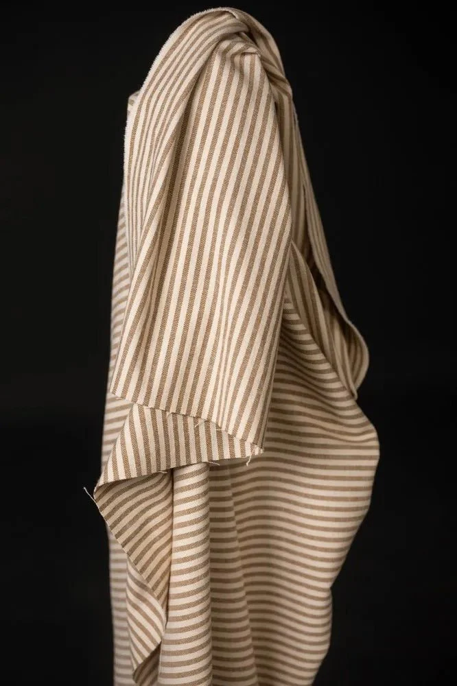 Caramel Stripe 13oz Heavy Recycled Cotton Canvas - European Import - Merchant & Mills