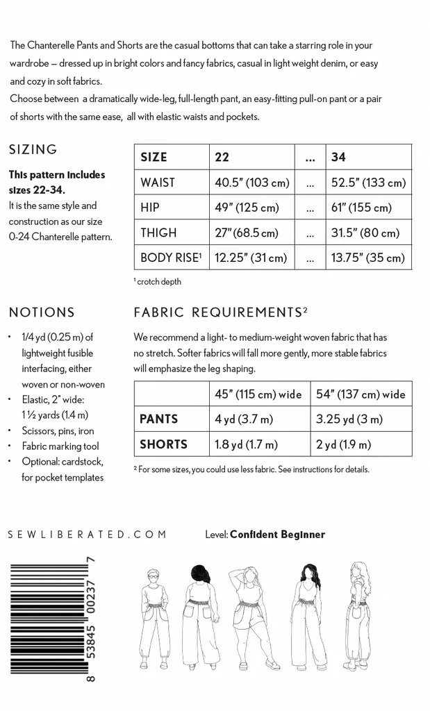 Chantrelle Pants & Shorts Paper Pattern - Sew Liberated (2 size options) - Image 14