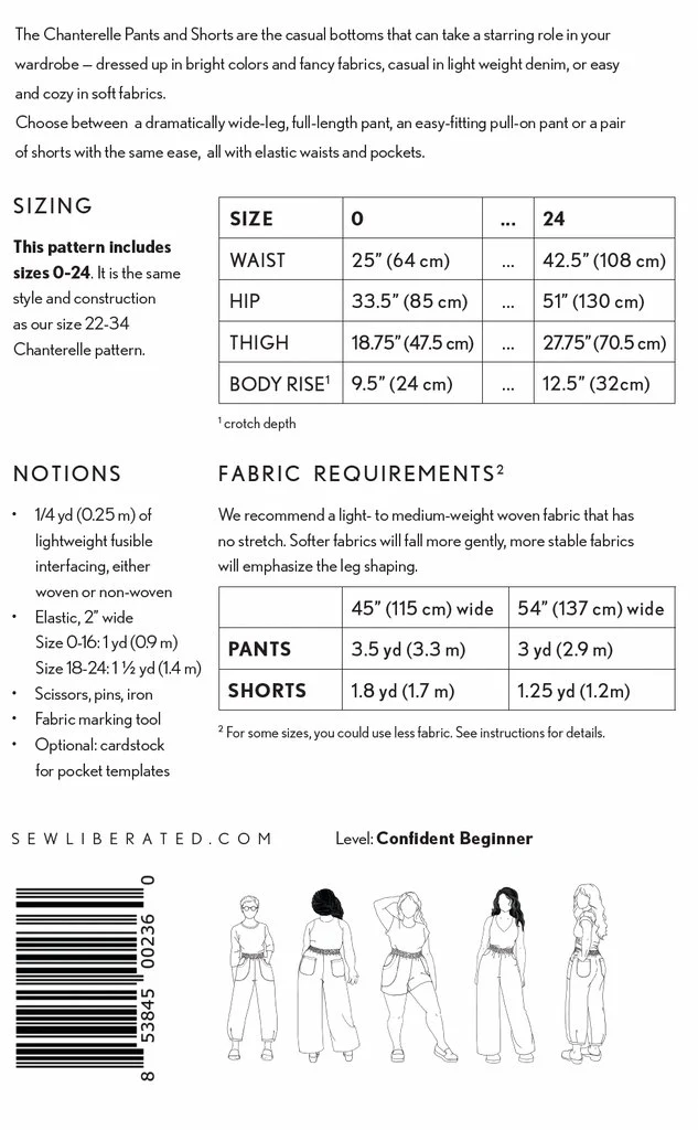 Chantrelle Pants & Shorts Paper Pattern - Sew Liberated (2 size options) - Image 31