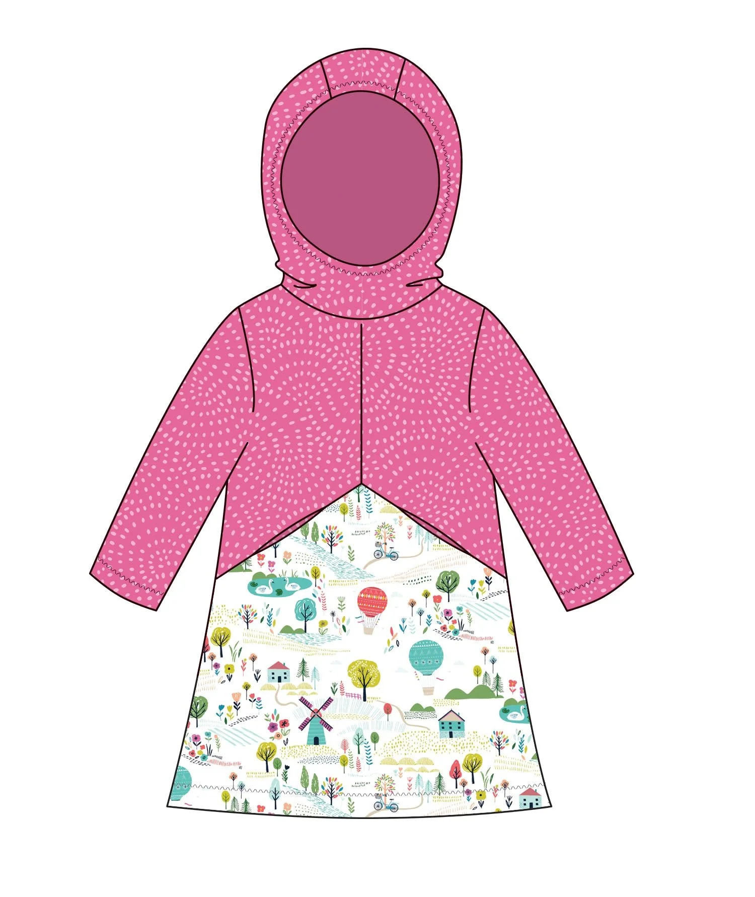 Charlie Hoodie & Tunic - Kids Paper Sewing Pattern - Two Stitches Patterns - Image 2