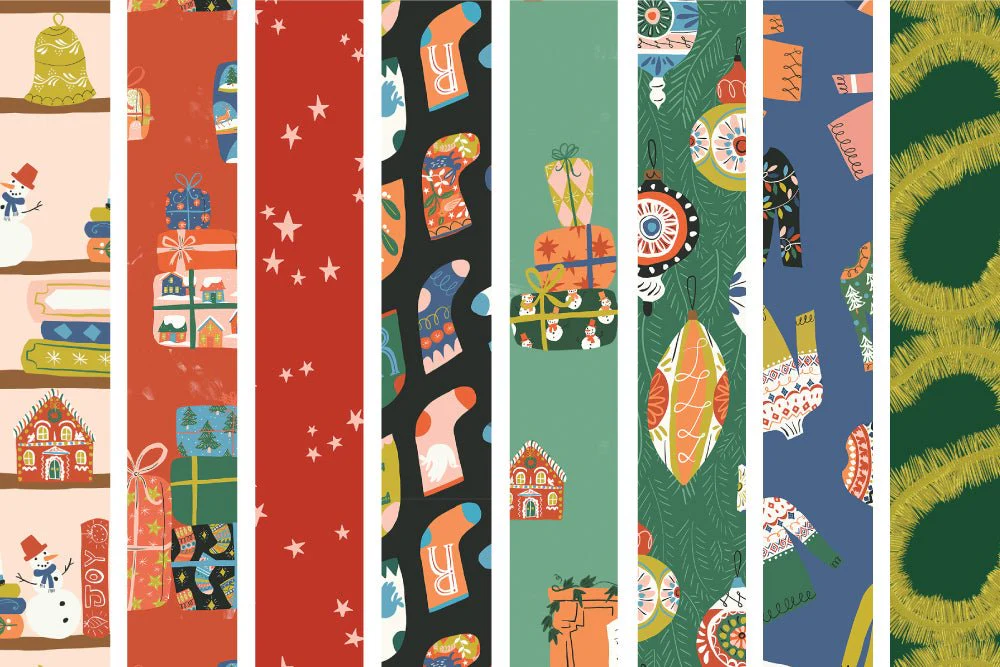Christmas Shelves - Tinsel Time! - Louise Cunningham - Cloud 9 Fabrics - Poplin - Image 4