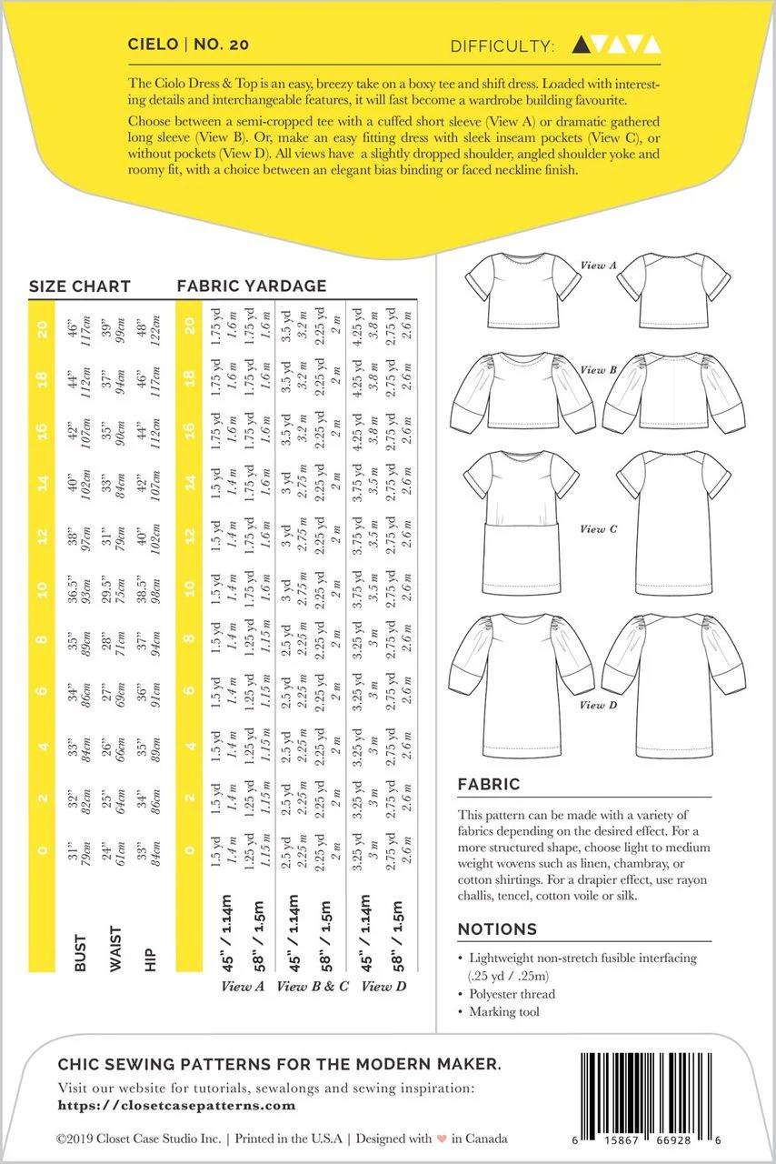 Cielo Top & Dress Pattern - Closet Core Patterns - Image 23