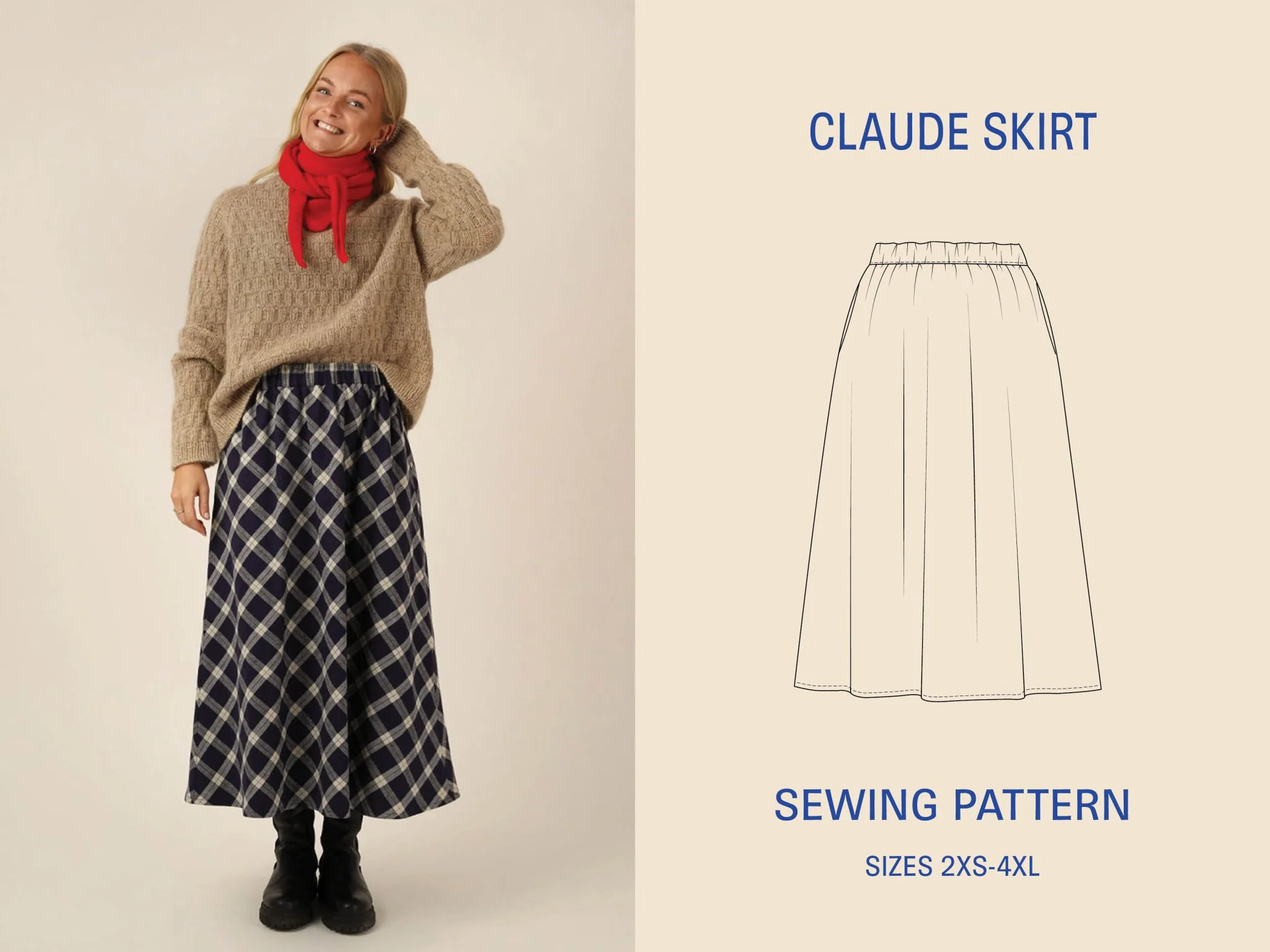 Claude Skirt Womens Paper Pattern - Wardrobe by Me