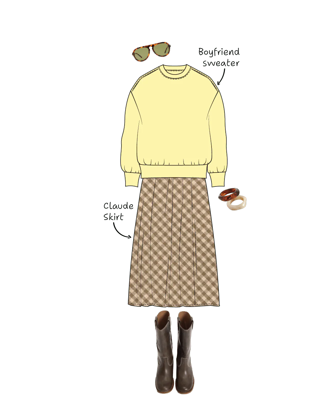 Claude Skirt Womens Paper Pattern - Wardrobe by Me - Image 7