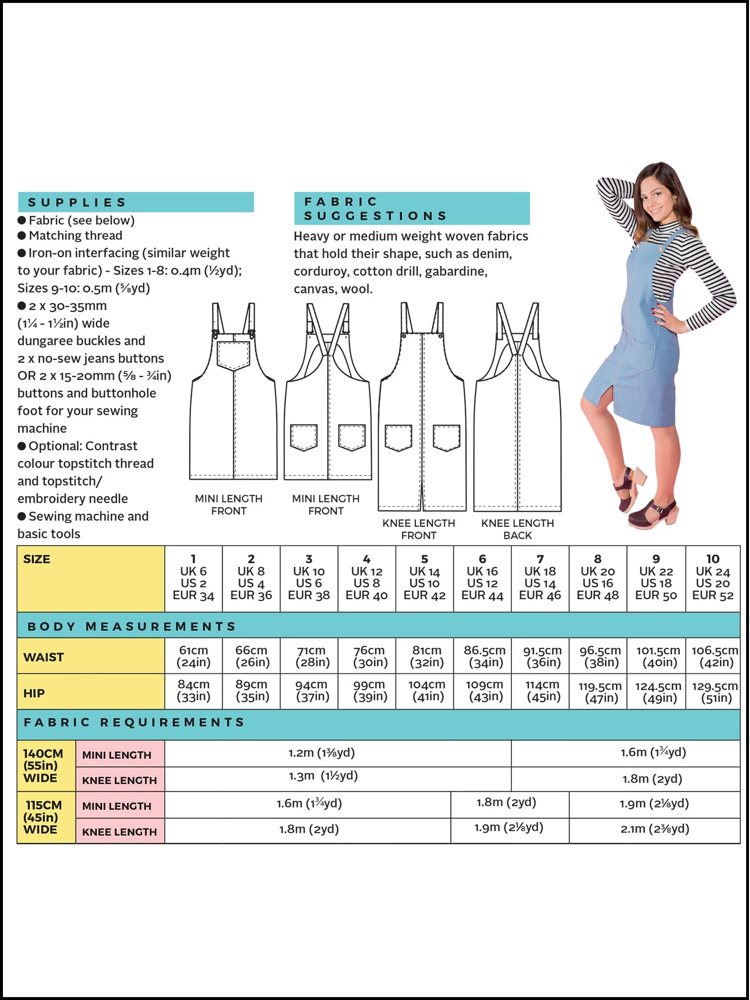 Cleo Dungaree Dress Pattern - Tilly And The Buttons - Image 14