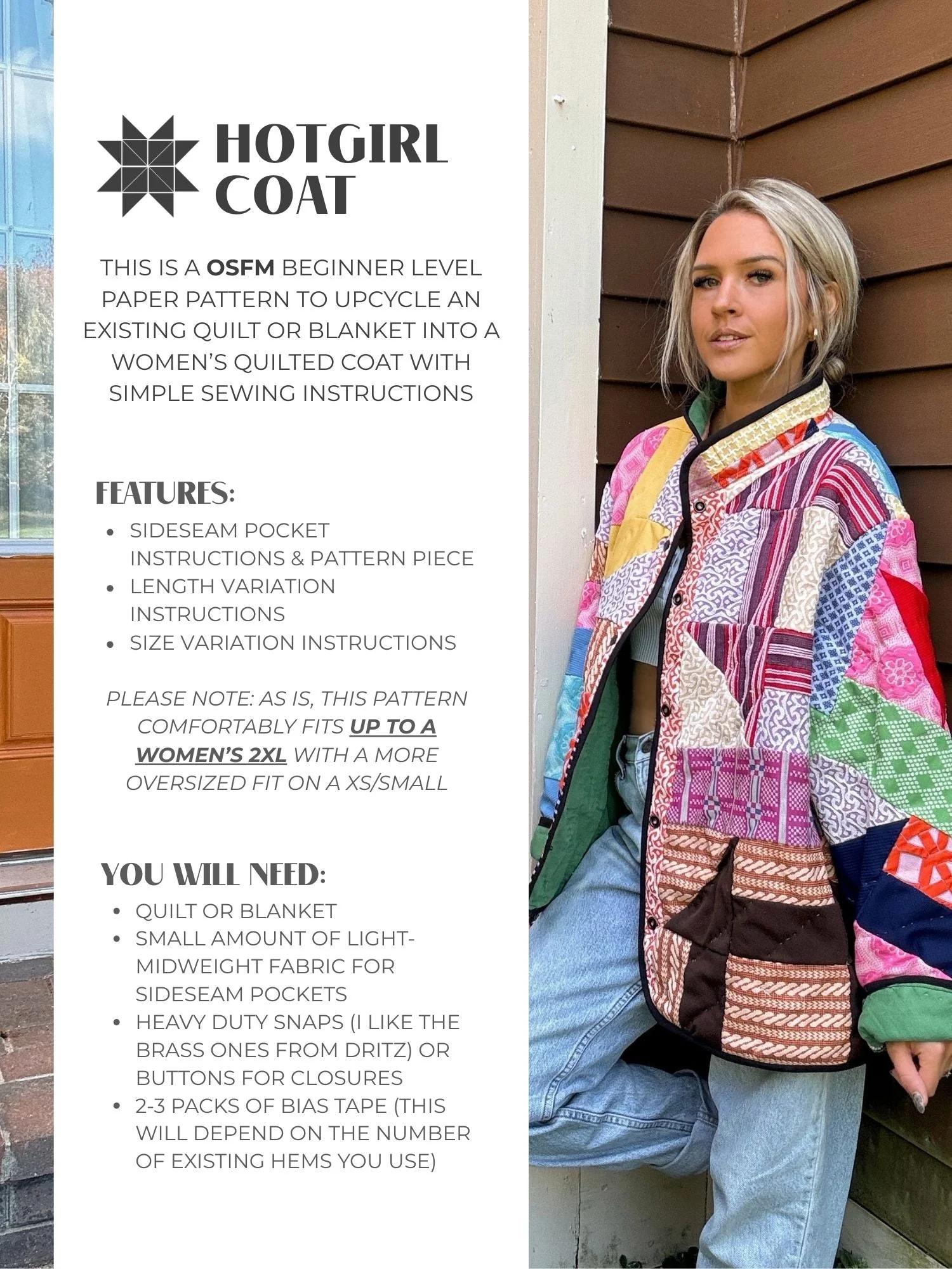 Coat - Paper Pattern - Hot Girl Quilting - Image 6