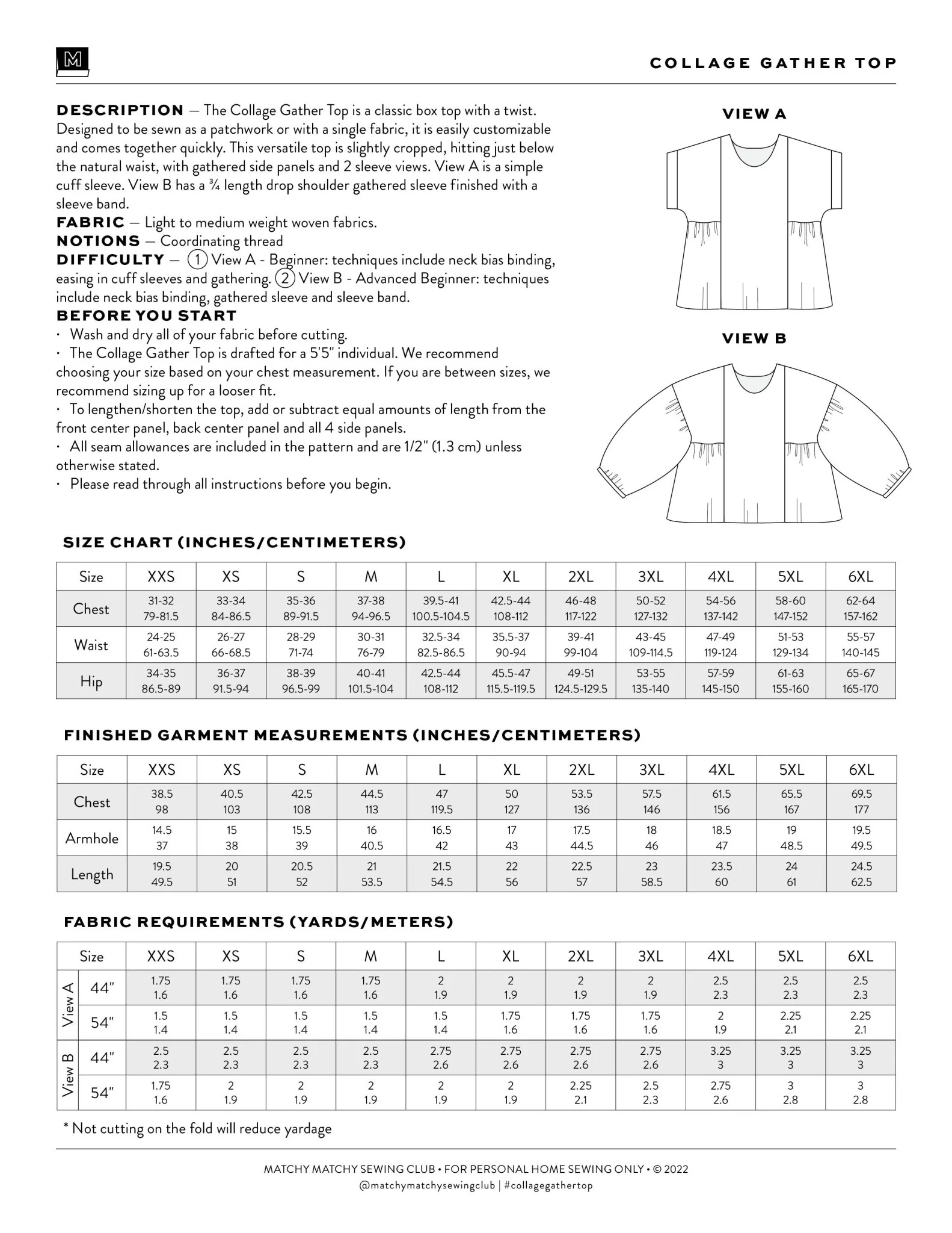 Collage Gather Top PDF Pattern - Matchy Matchy Sewing Club - Image 15