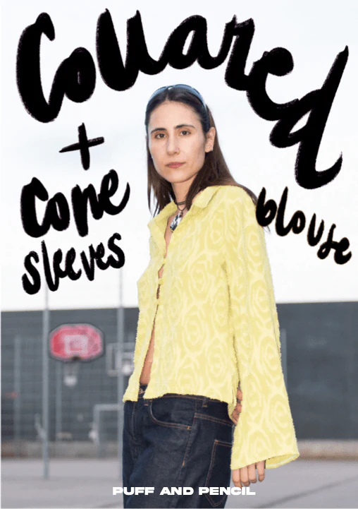 Collared Blouse + Cone Sleeves - Paper Sewing Pattern - Puff And Pencil