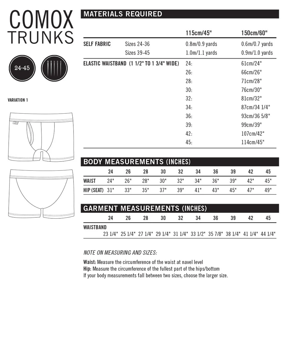 Comox Trunks / Boxers Mens PDF Sewing Pattern - Thread Theory - Image 8