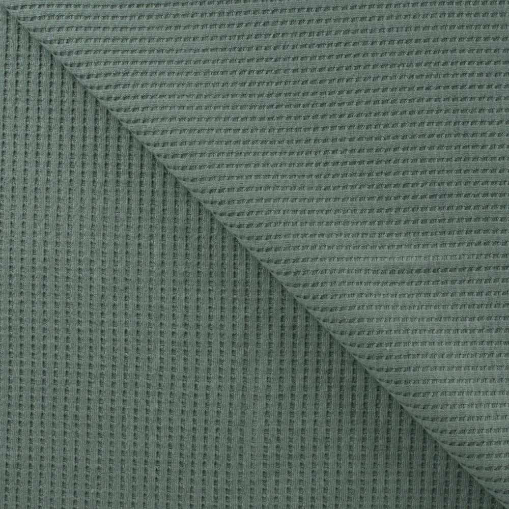 Cotton Waffle Tricot - European Import - Dusty Mint - Image 3