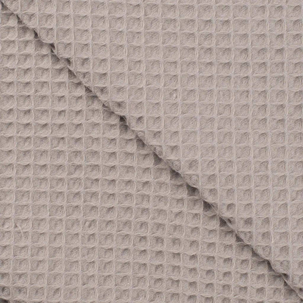 Cotton Waffle Weave - European Import - Silver/Light Taupe - Image 3
