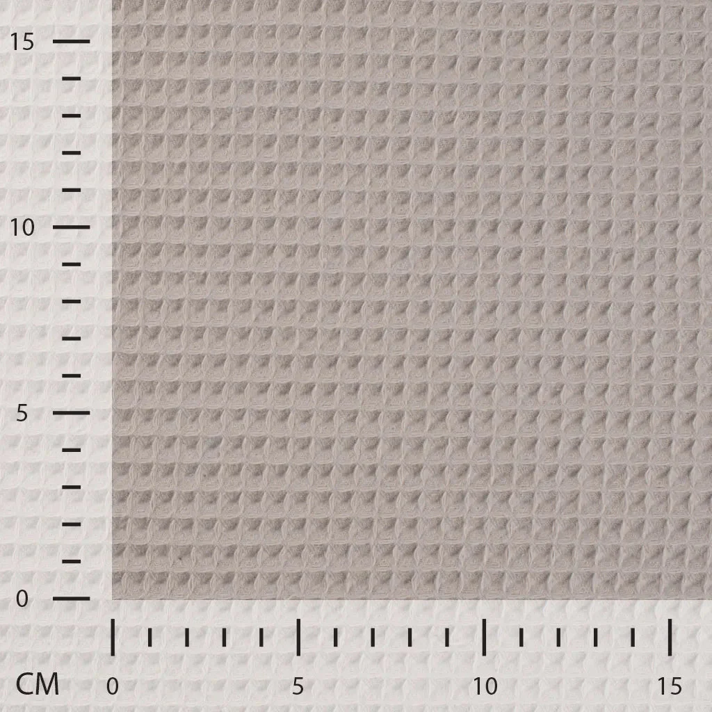 Cotton Waffle Weave - European Import - Silver/Light Taupe - Image 4