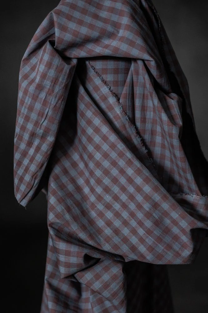 Damson Organic Cotton Linen Gingham - Merchant & Mills - Image 3