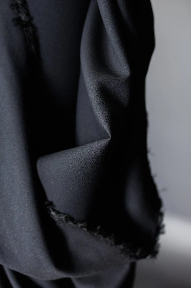 Dark Black Wool / Viscose Crepe - European Import - Merchant & Mills