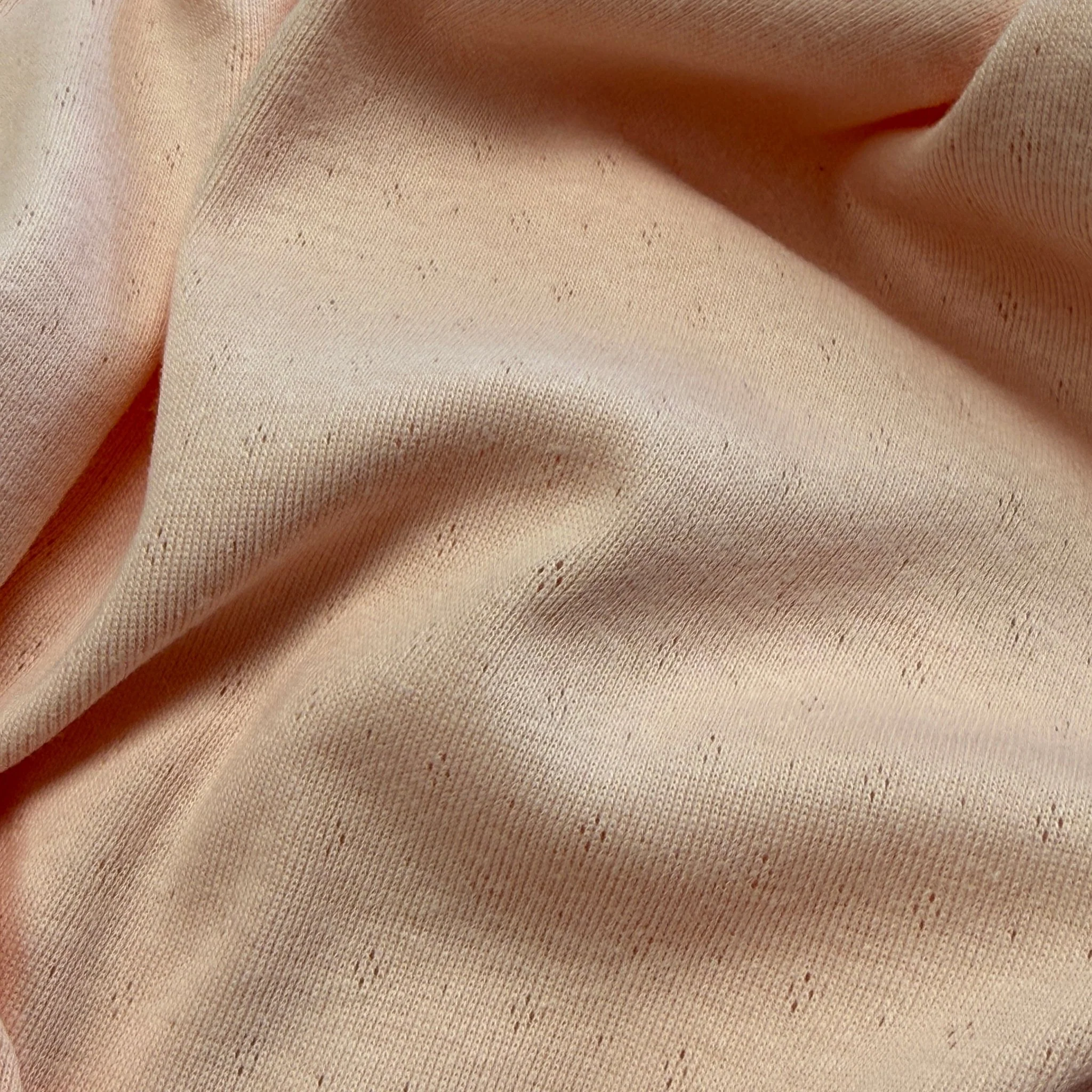 Delicate Diamonds Pointelle Knit Fabric - Organic Cotton - Blush Petal