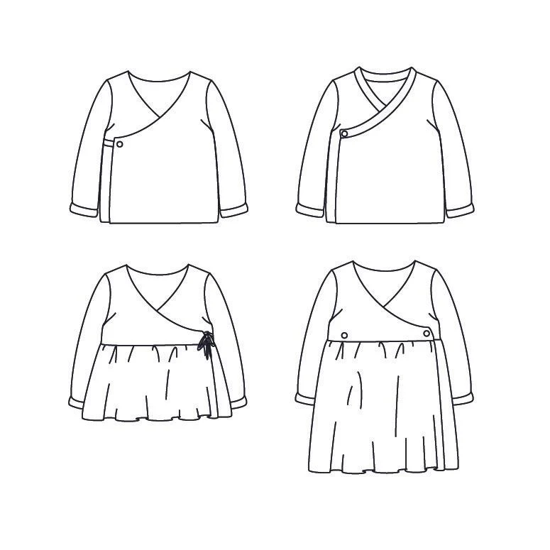Dublin Cardigan or Dress Sewing Pattern - Baby 1M/4Y - Ikatee - Image 3