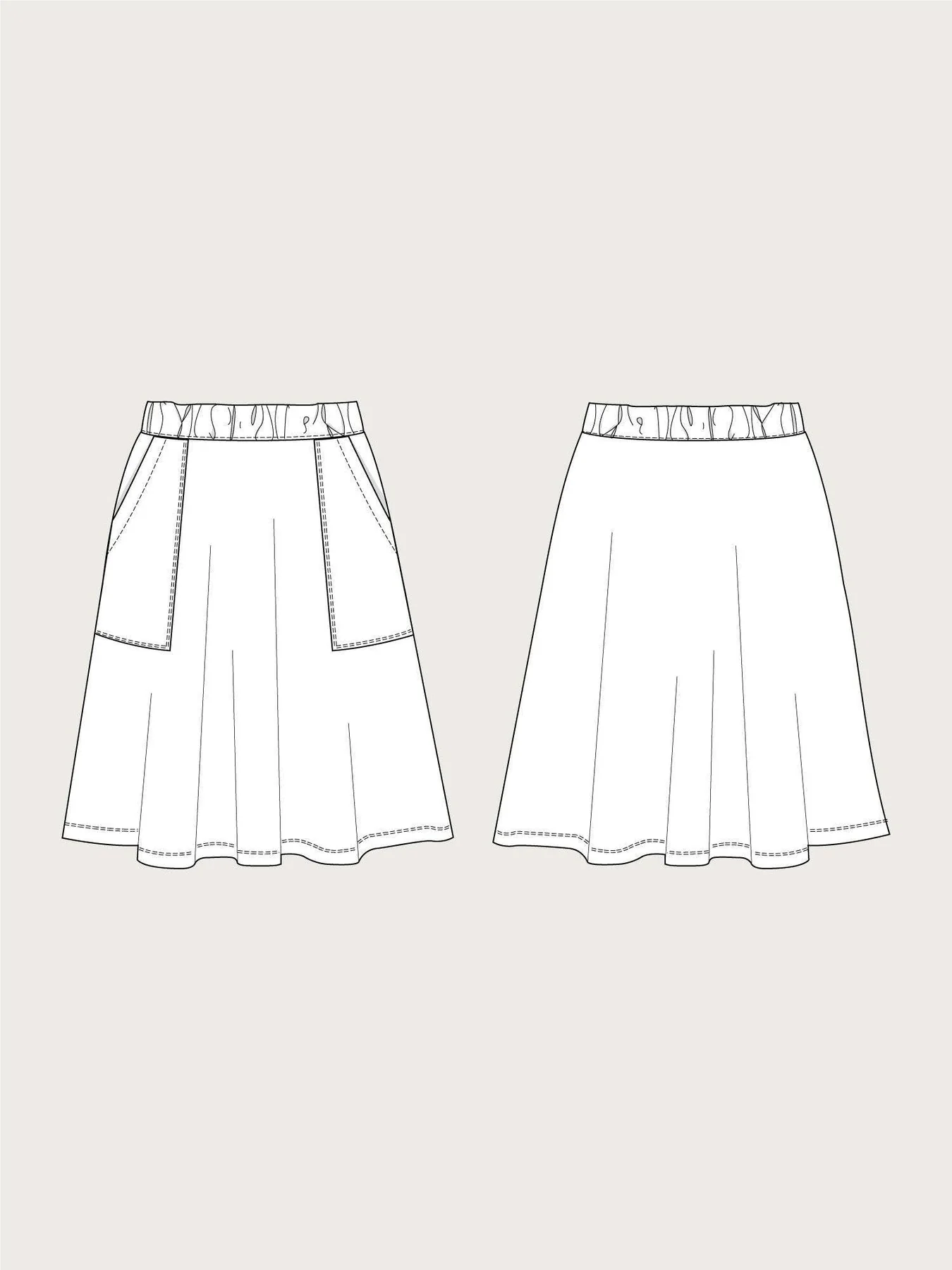 Elastic Waist Maxi Skirt Mini Pattern (4-10yrs) - The Assembly Line - Image 3