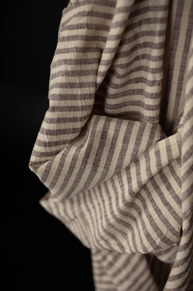 Faded Plum Stripe Indian Cotton - Merchant & Mills