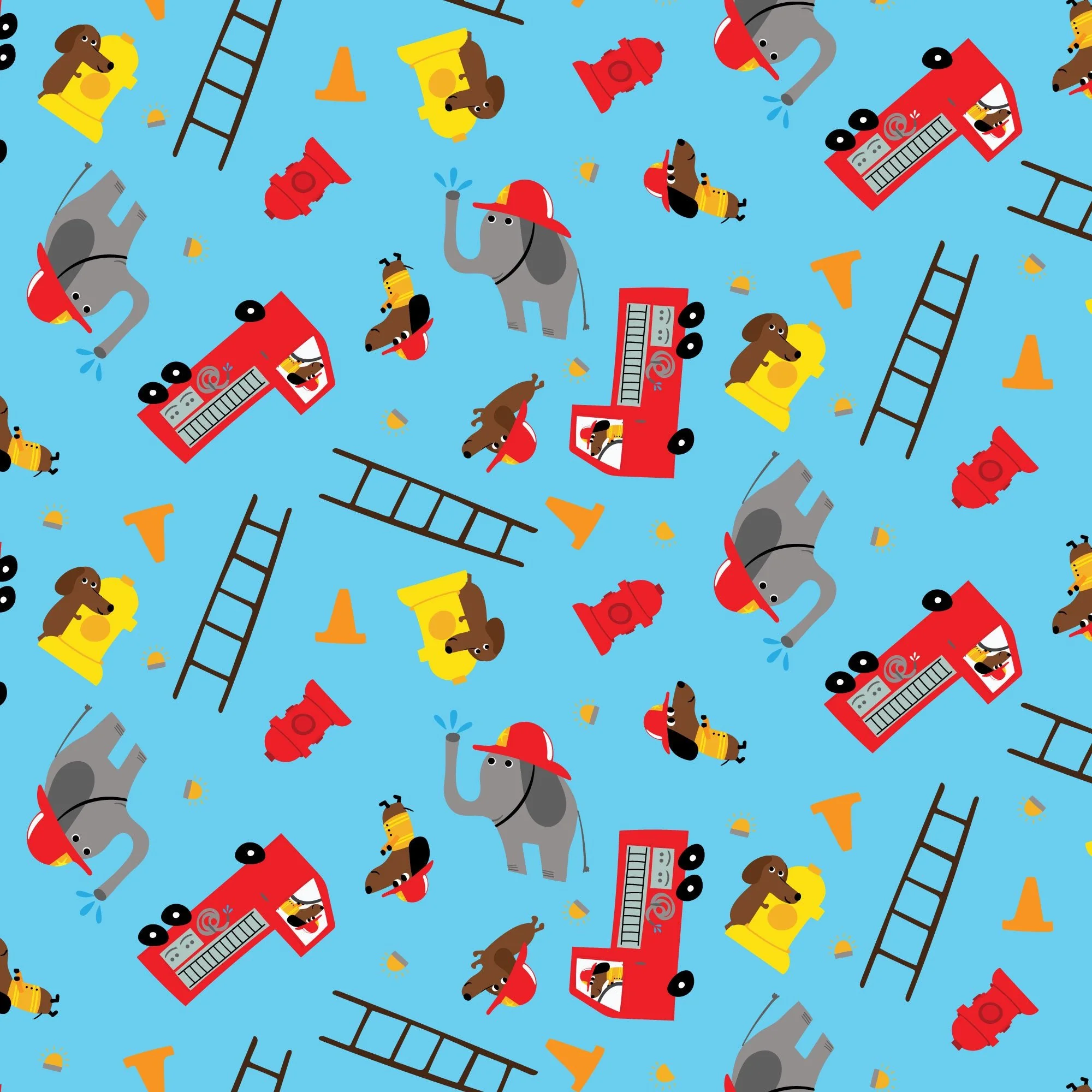 Fire Friends - Fire! Fire! Fire! - Loo McNulty - Cloud 9 Fabrics - Poplin - Image 3