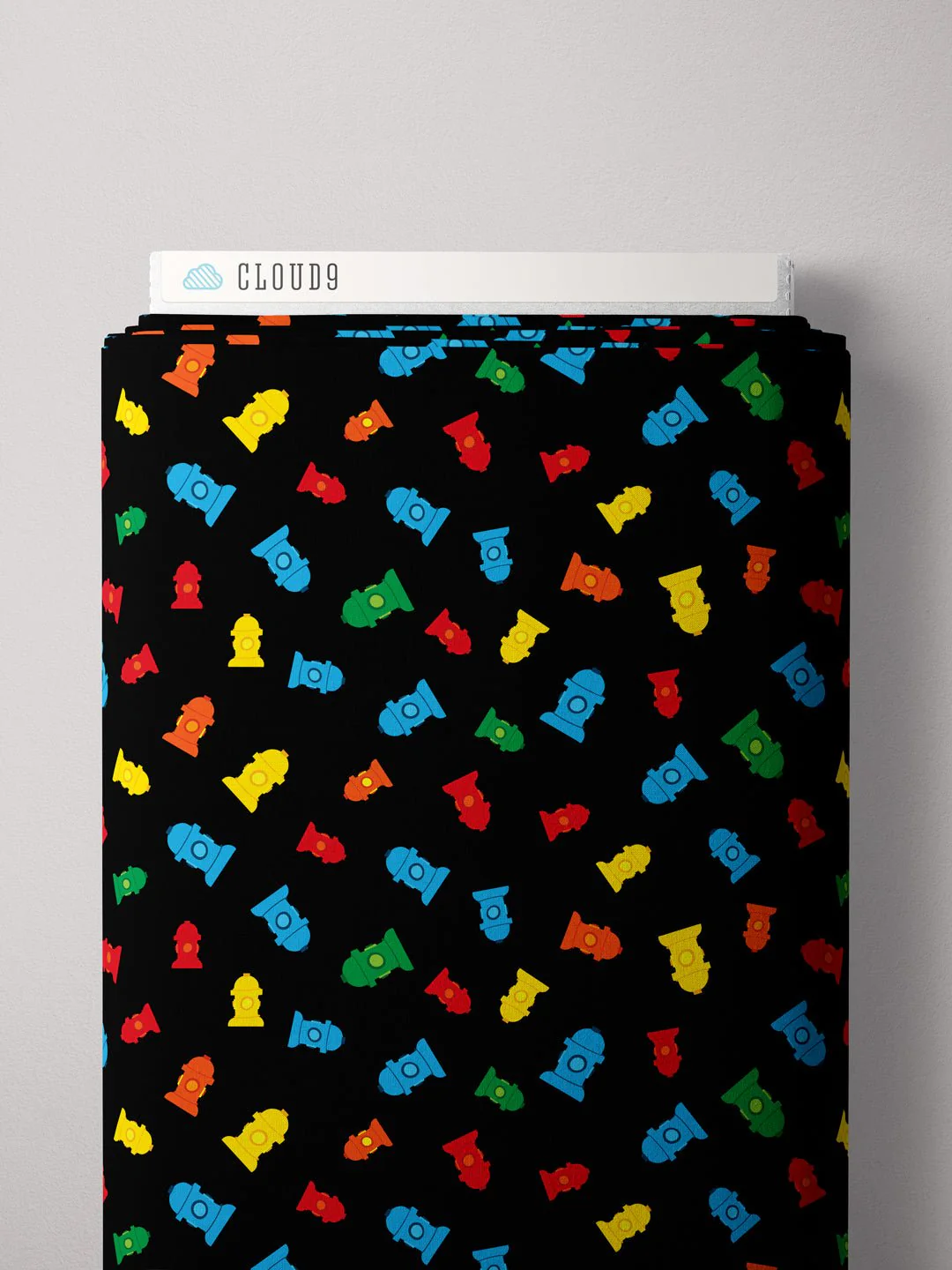 Fire Hydrant - Fire! Fire! Fire! - Loo McNulty - Cloud 9 Fabrics - Poplin
