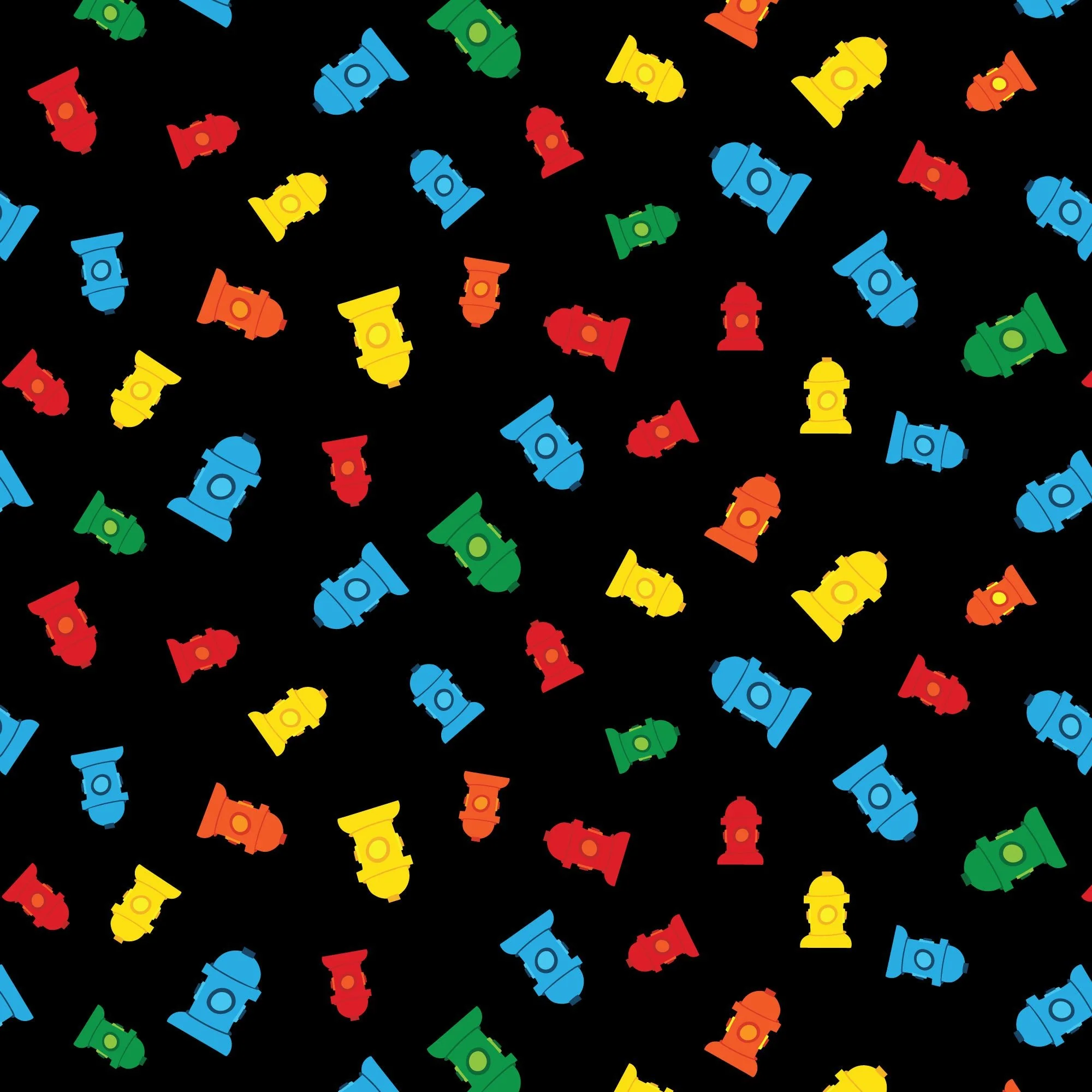 Fire Hydrant - Fire! Fire! Fire! - Loo McNulty - Cloud 9 Fabrics - Poplin - Image 3