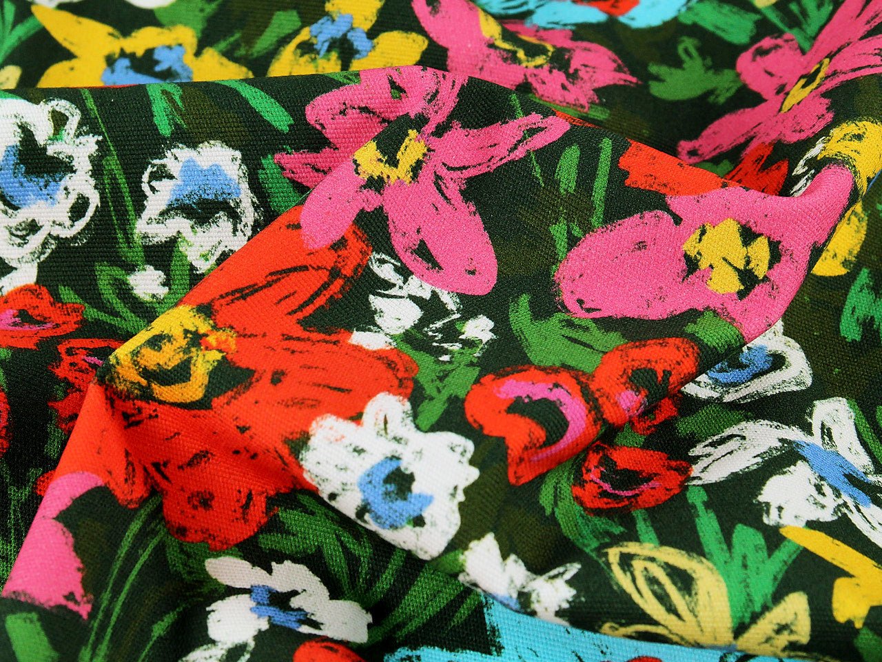 Firle Floral Stretch Denim - Green - Oeko-Tex 100 - Fabric Godmother - Image 5