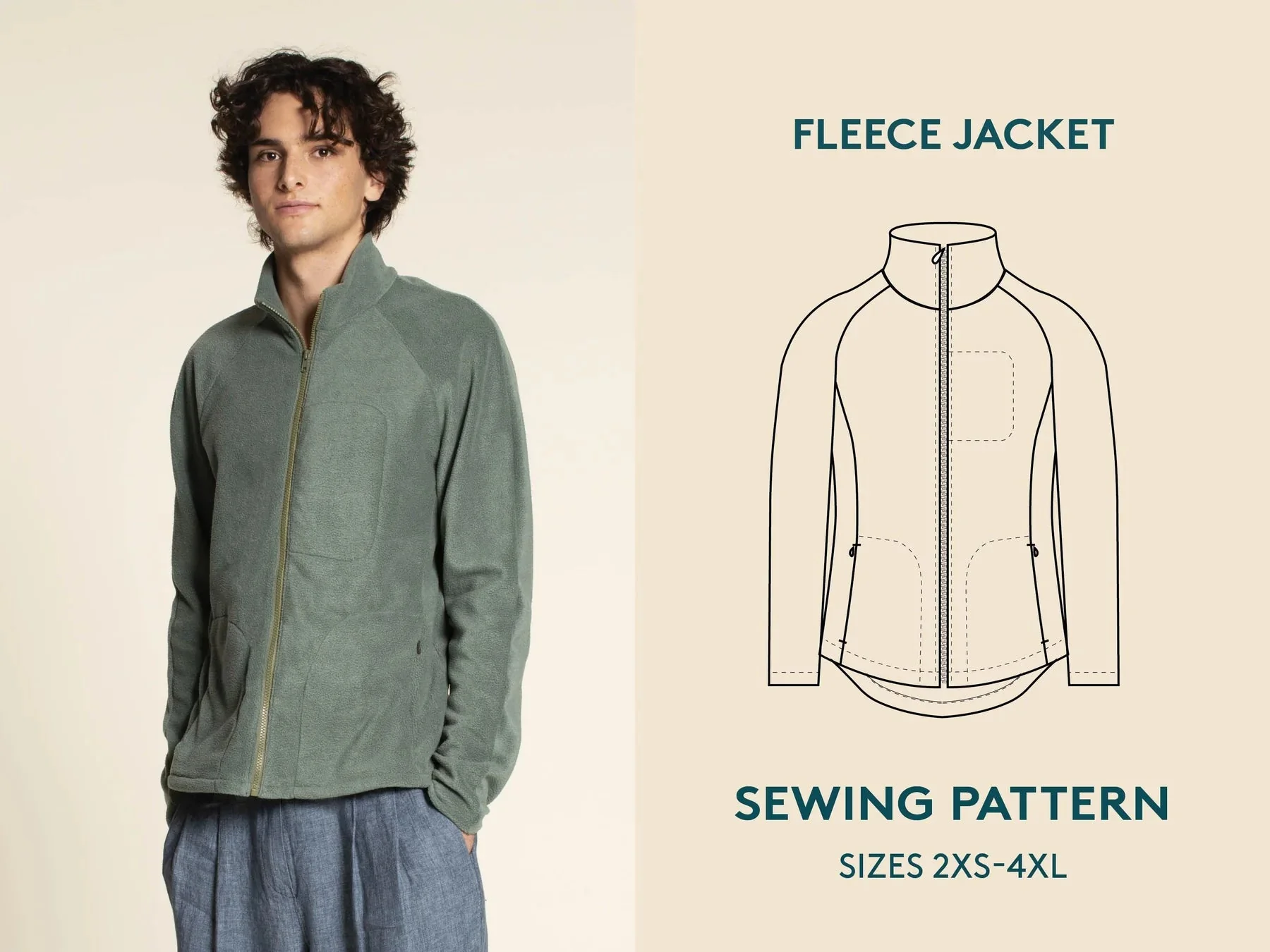Fleece Jacket Mens Paper Pattern - Wardrobe by Me