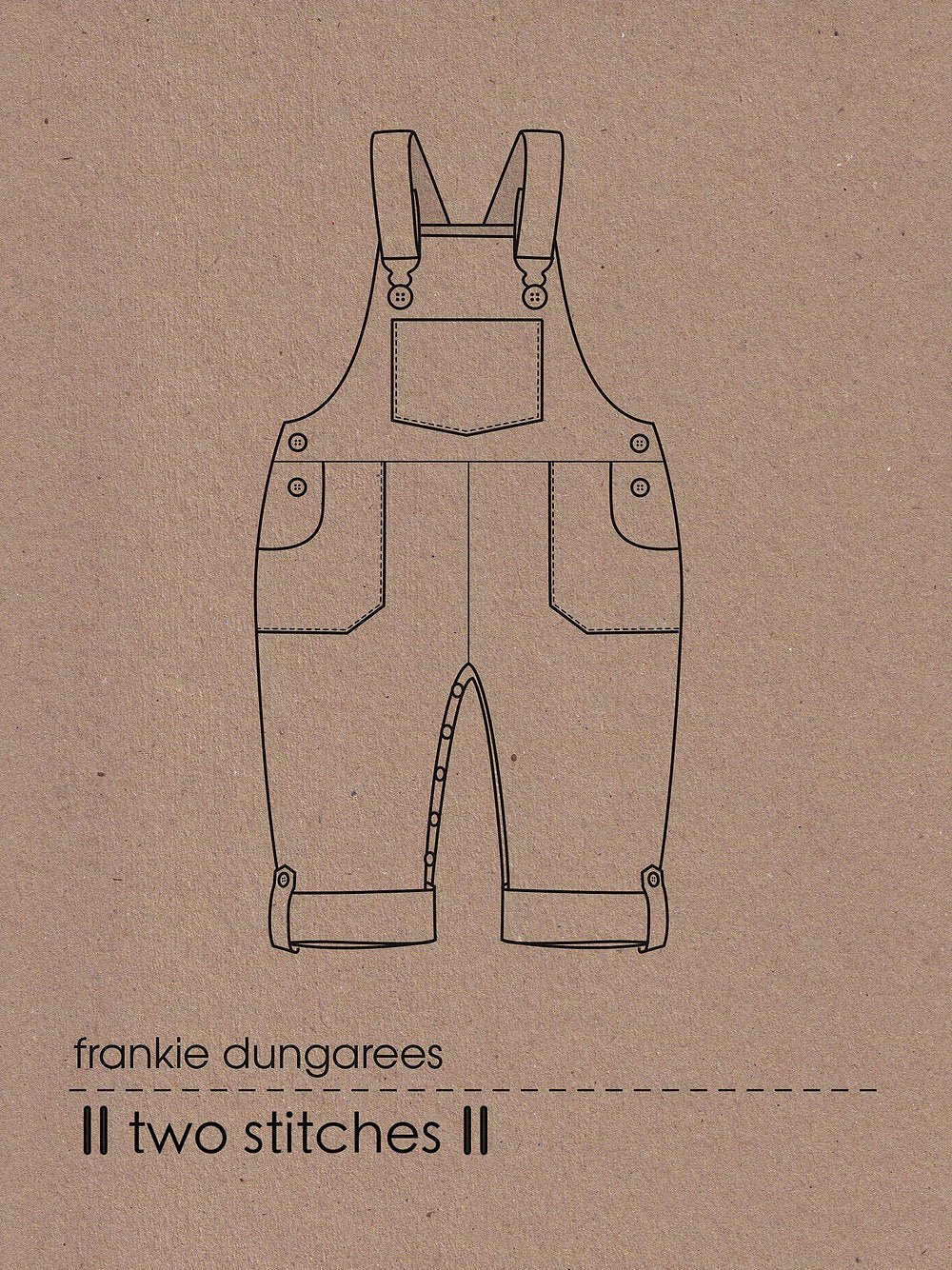 Frankie Dungarees & Dress (6mo-2years) - Kids Paper Sewing Pattern - Two Stitches Patterns