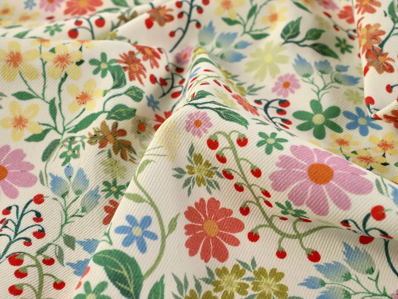 Garden Vine Denim - Ivory - Oeko-Tex 100 - Fabric Godmother - Image 5