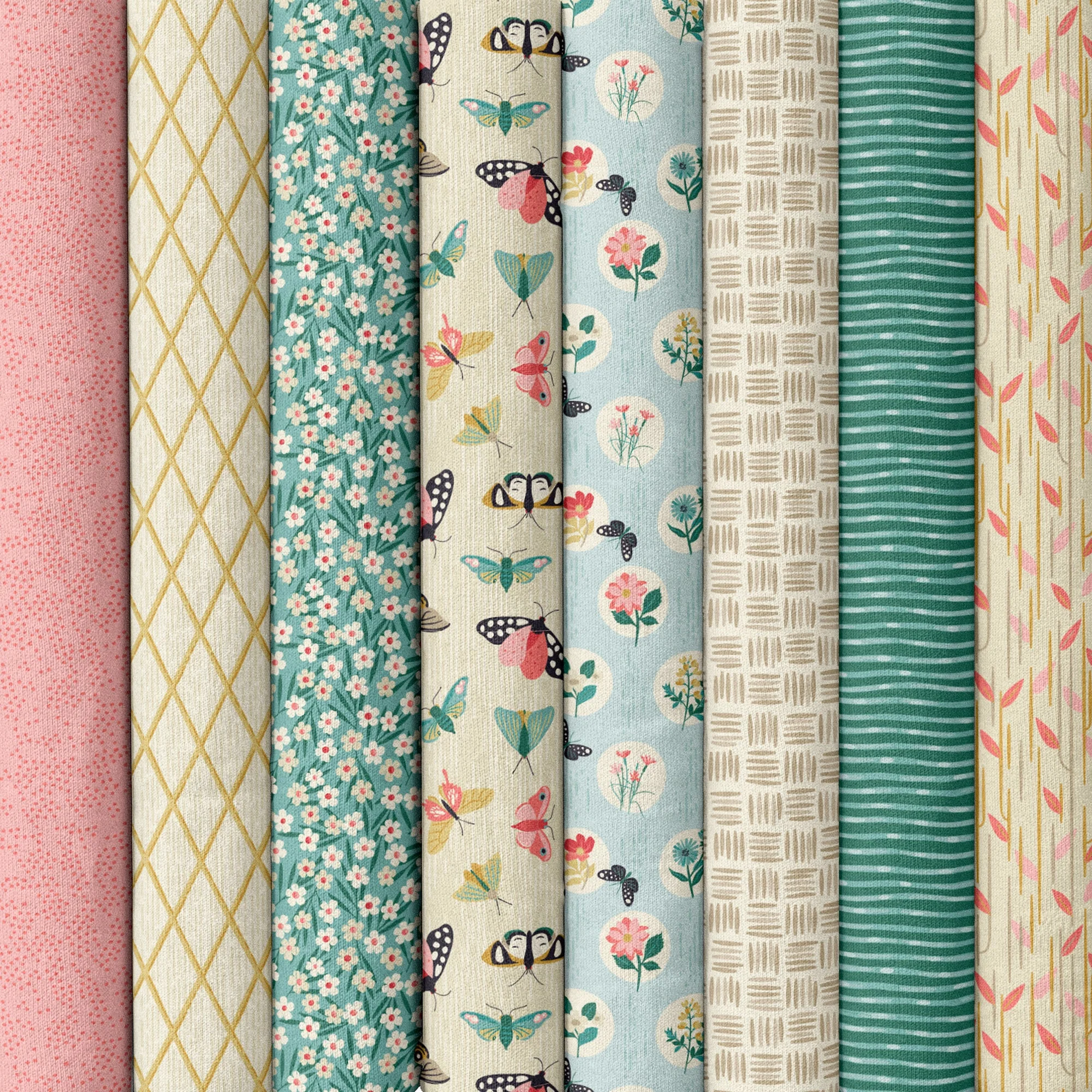 Gathering - Taupe - Garden Walks - Ann Gardner - Cloud 9 Fabrics - Poplin - Image 10
