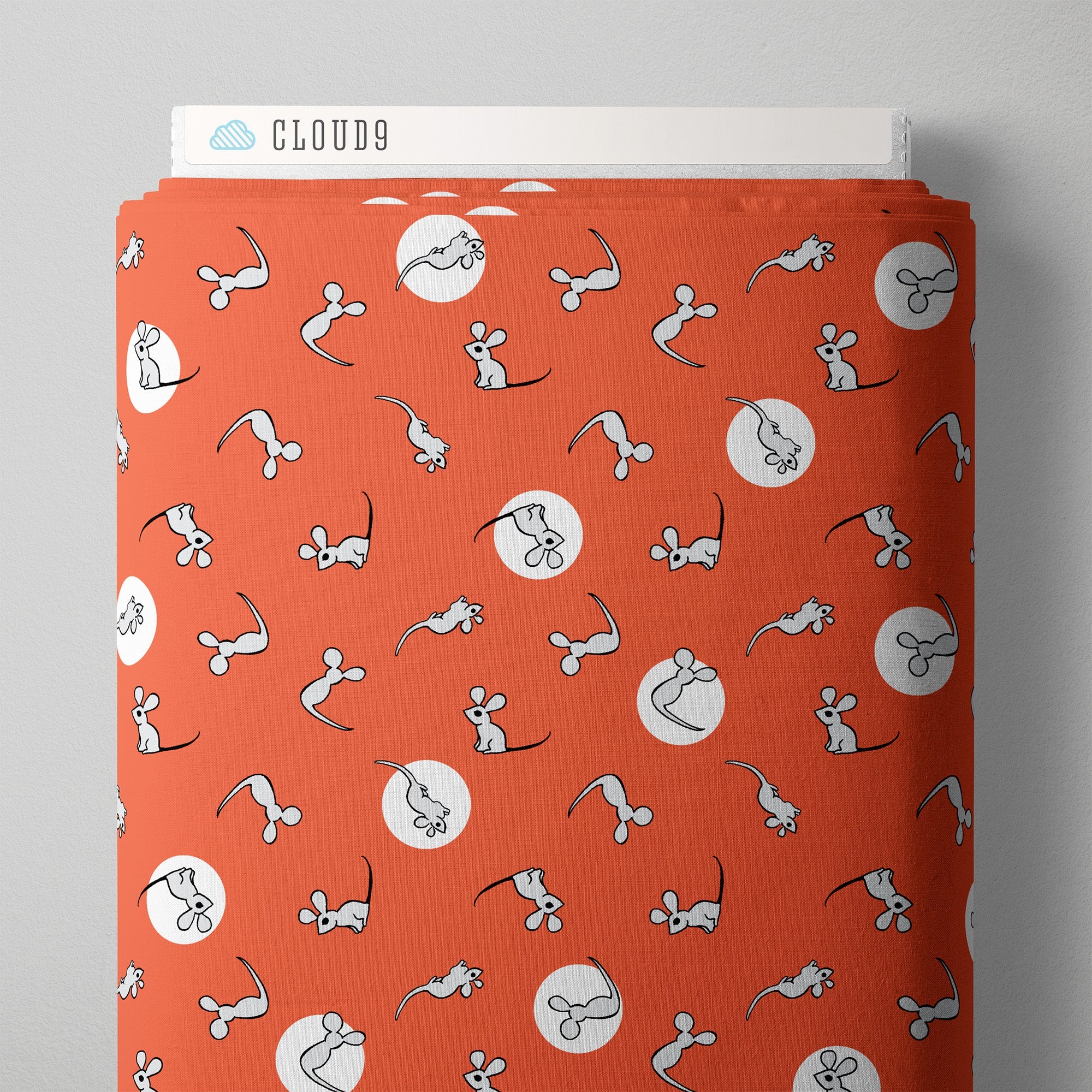 GNM Mouse - Red - Goodnight Moon - Margaret Wise Brown - Cloud 9 Fabrics - Poplin