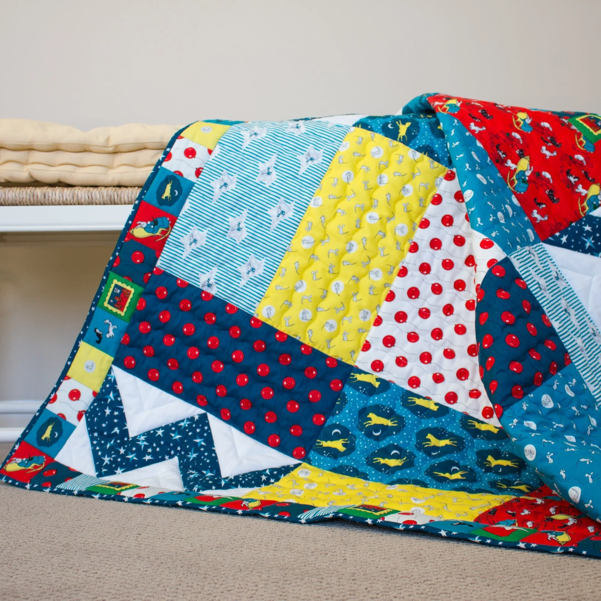GNM Balloon - Blue - Goodnight Moon - Margaret Wise Brown - Cloud 9 Fabrics - Poplin - Image 6
