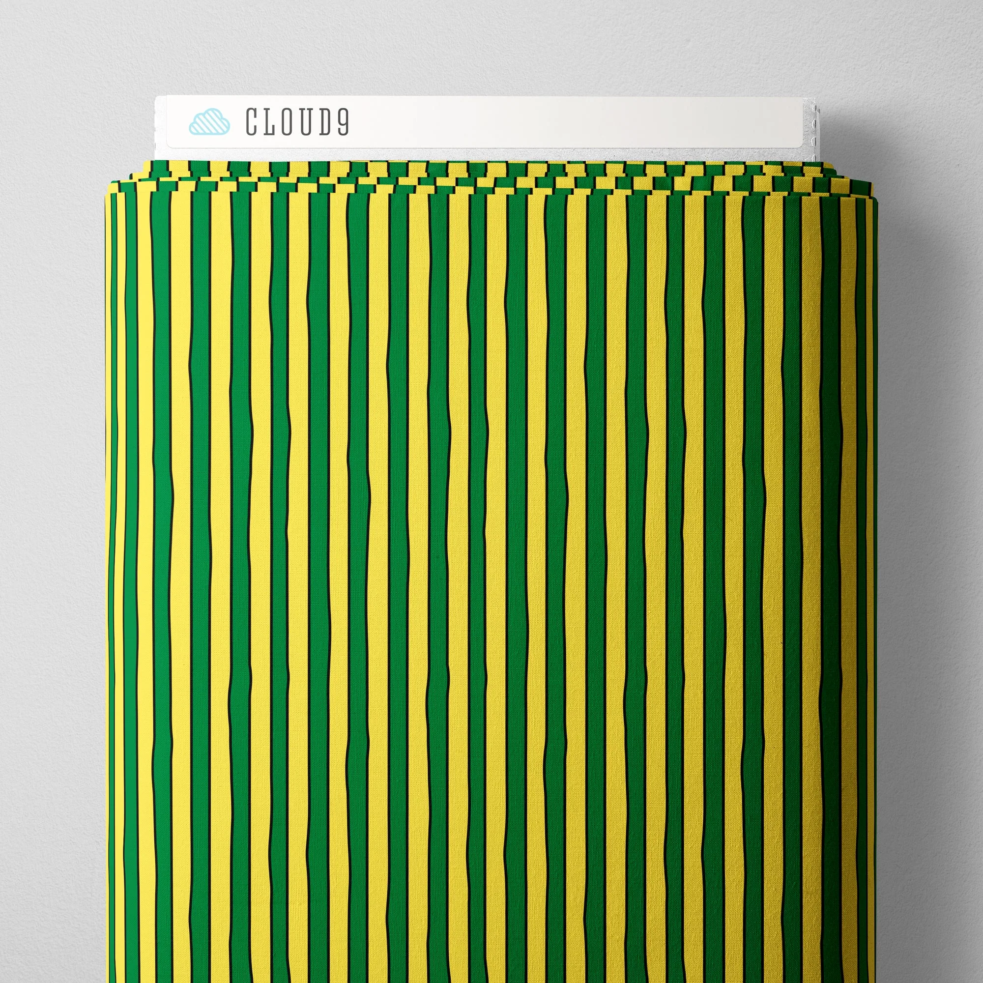 GNM Stripe - Yellow/Green - Goodnight Moon - Margaret Wise Brown - Cloud 9 Fabrics - Poplin