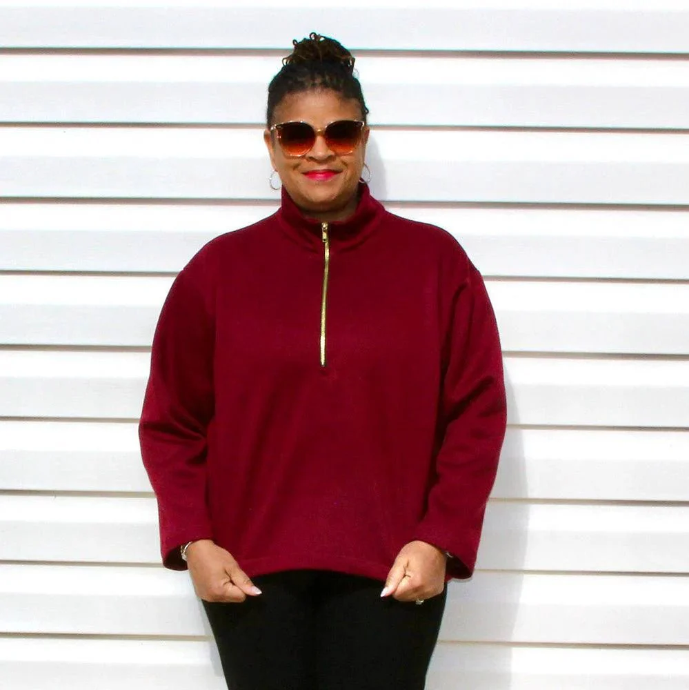 Half Zipper Sweater Womens Paper Pattern - Wardrobe by Me - Image 7